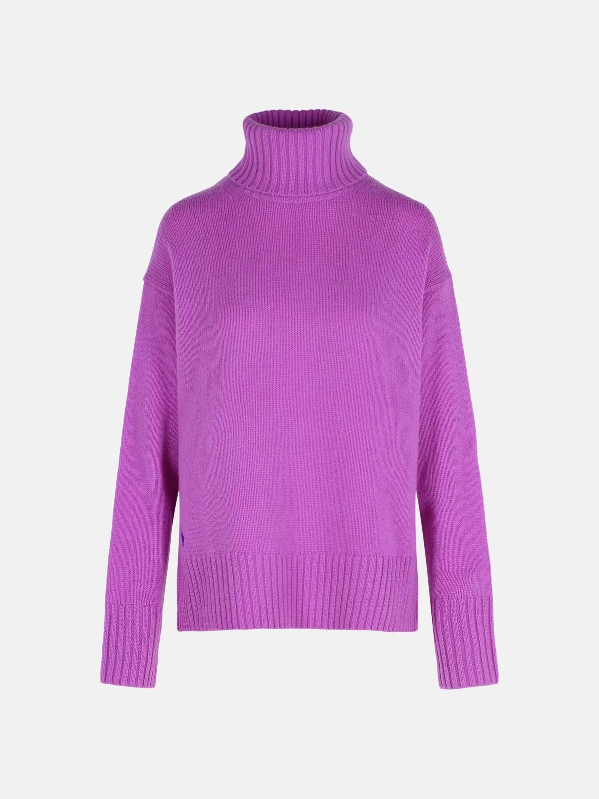 PURPLE WOOL TURTLENECK SWEATER - 1