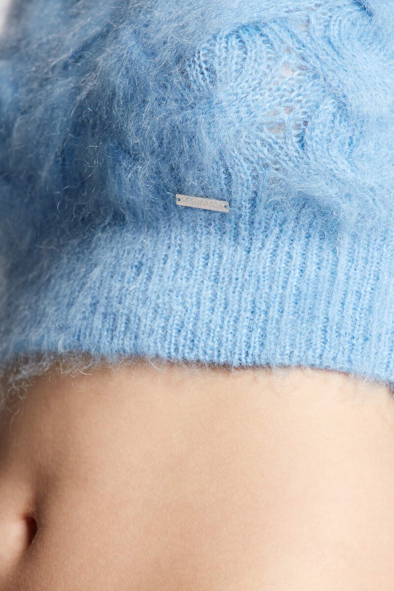 MOHAIR 3D CABLE CROPPED KNIT - 3