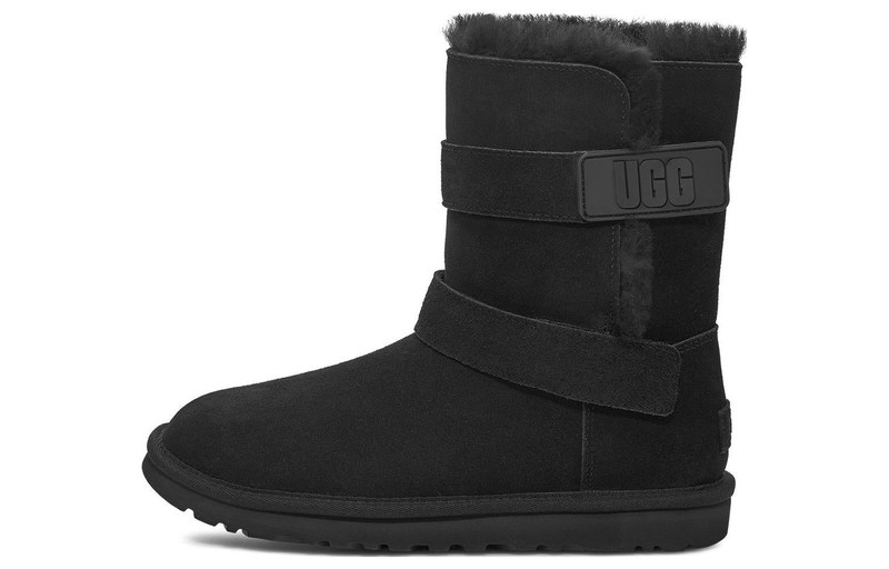 UGG (WMNS) UGG Bailey Graphic Logo Strap Boot 'Black' 1137074-BLK outlook