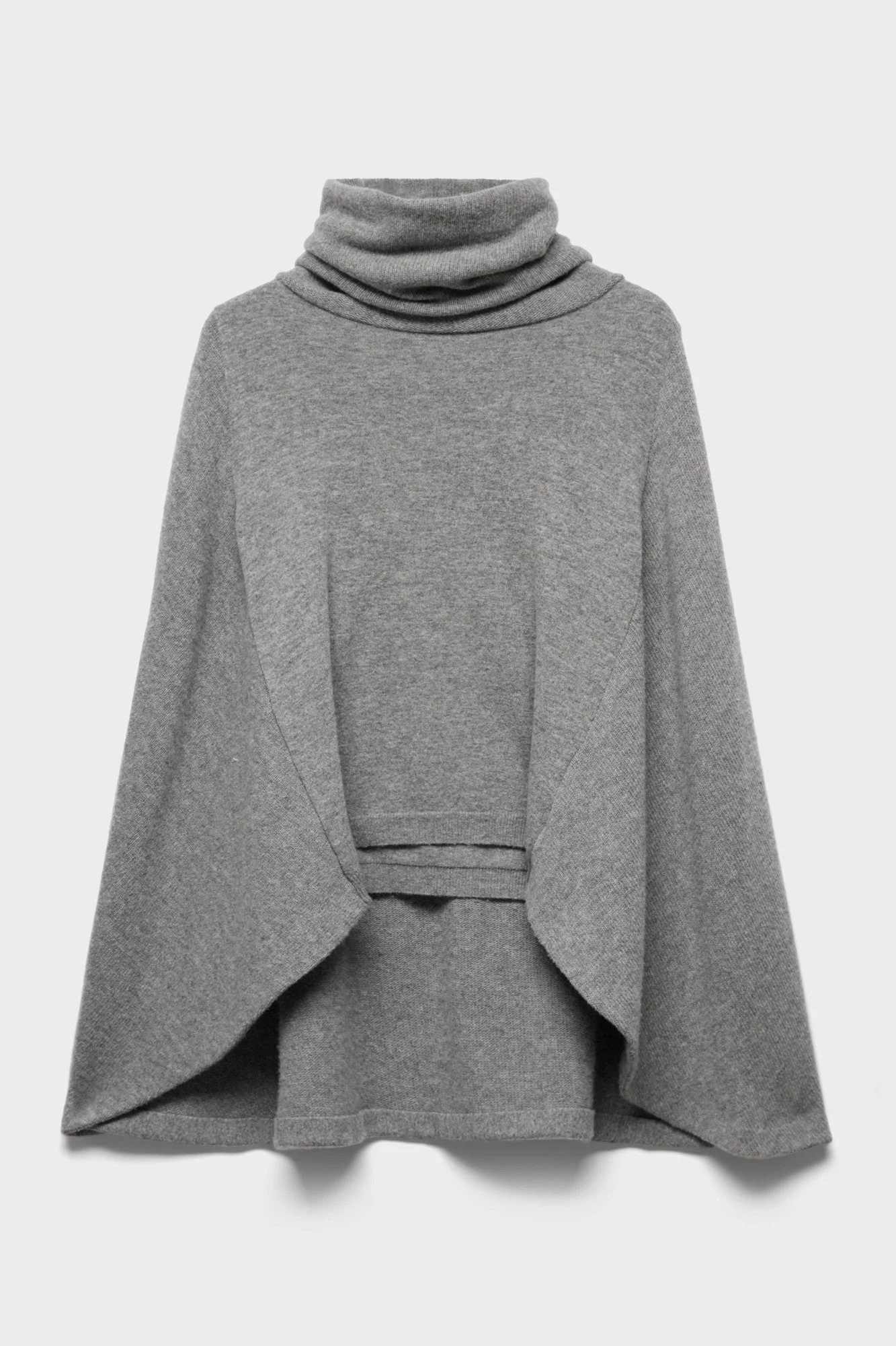 HIGH NECK SHAWL SWEATER in Wool - 1