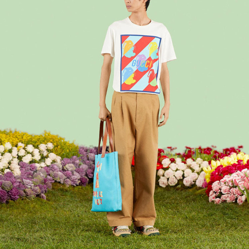 GUCCI Bunny print cotton jersey T-shirt outlook