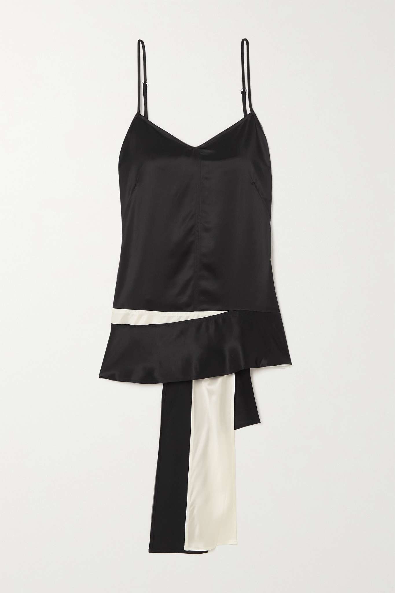 Draped two-tone satin camisole - 1