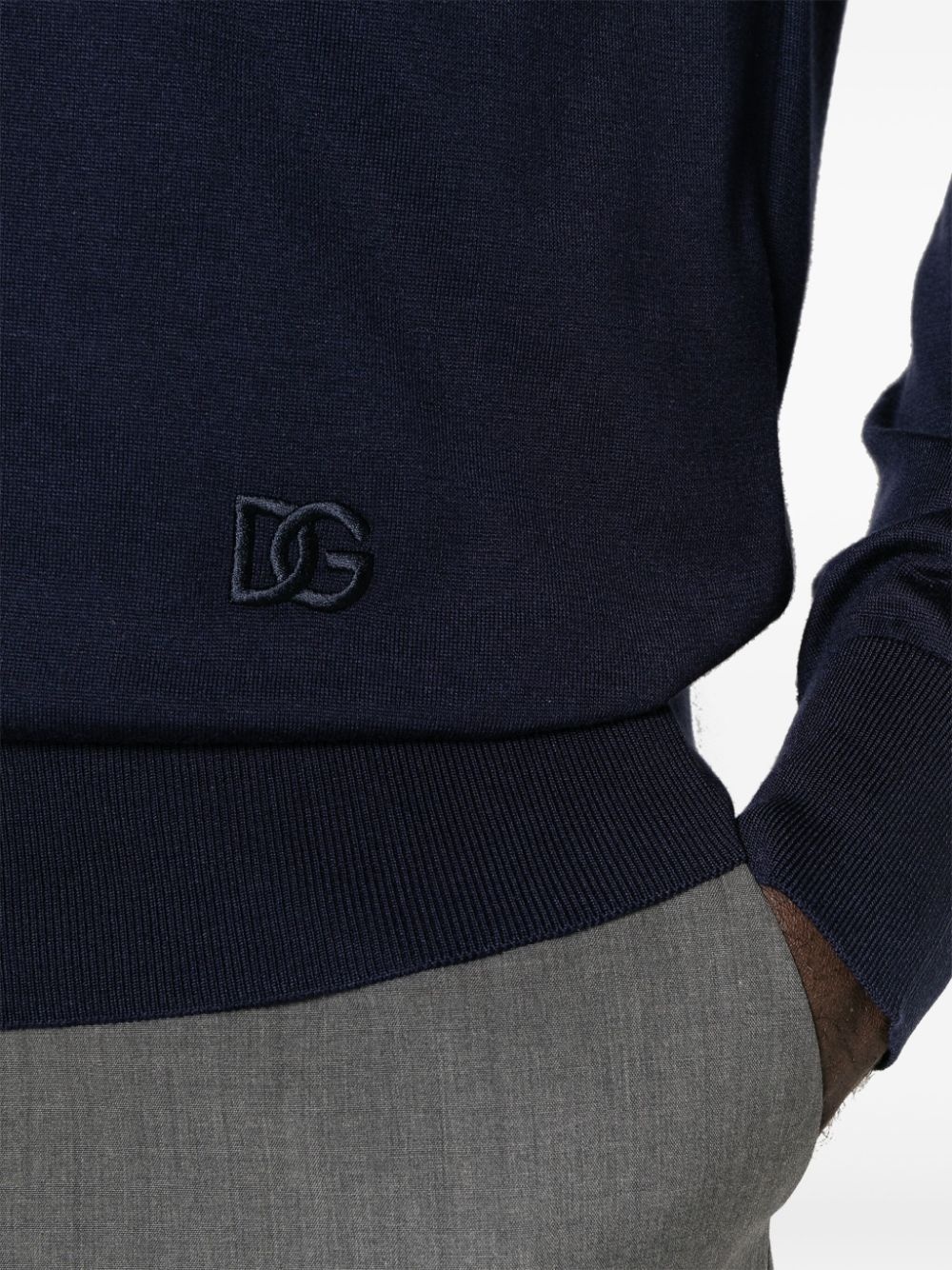 crew-neck silk jumper - 5