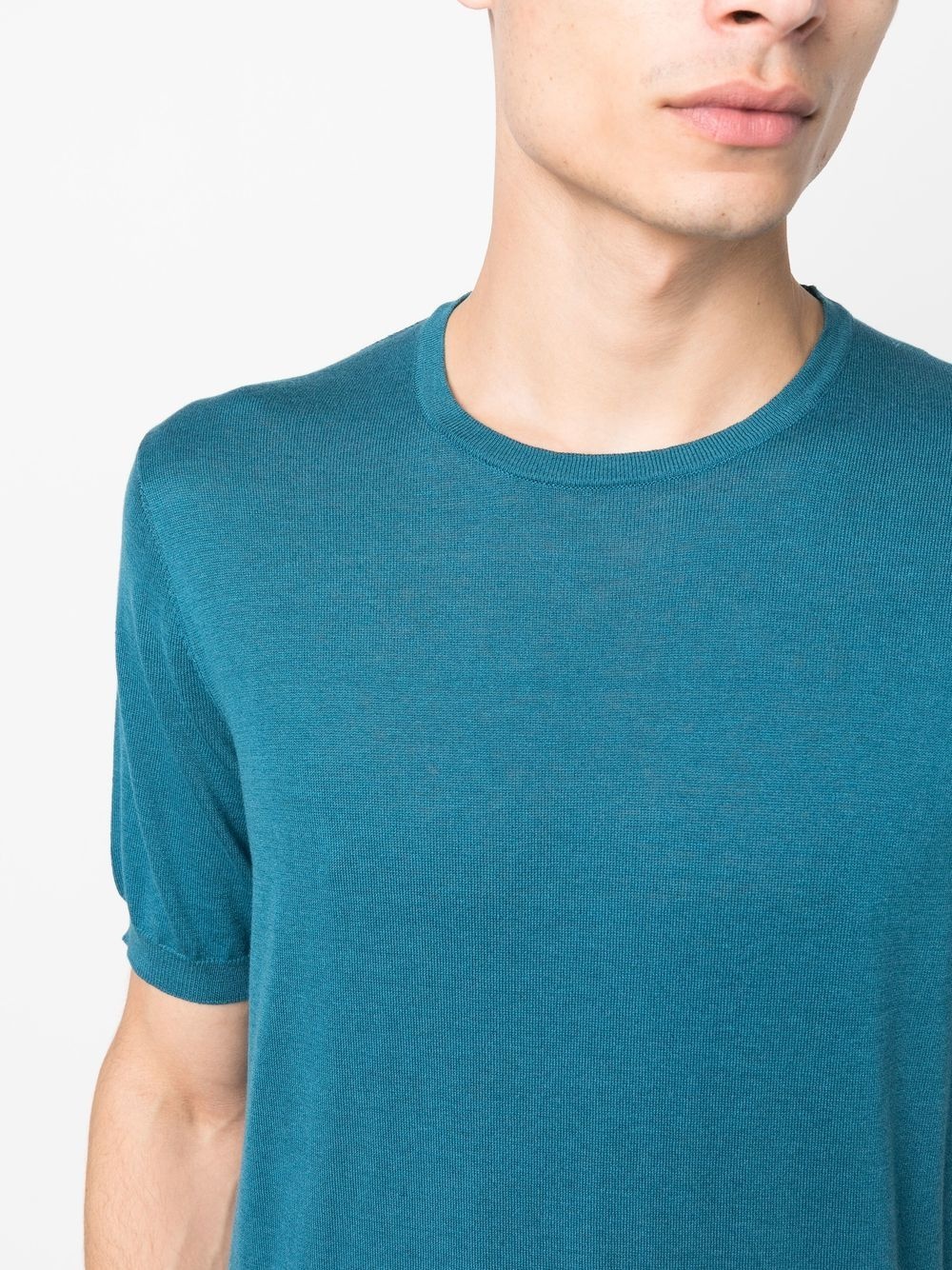silk-cotton short-sleeve T-shirt - 5