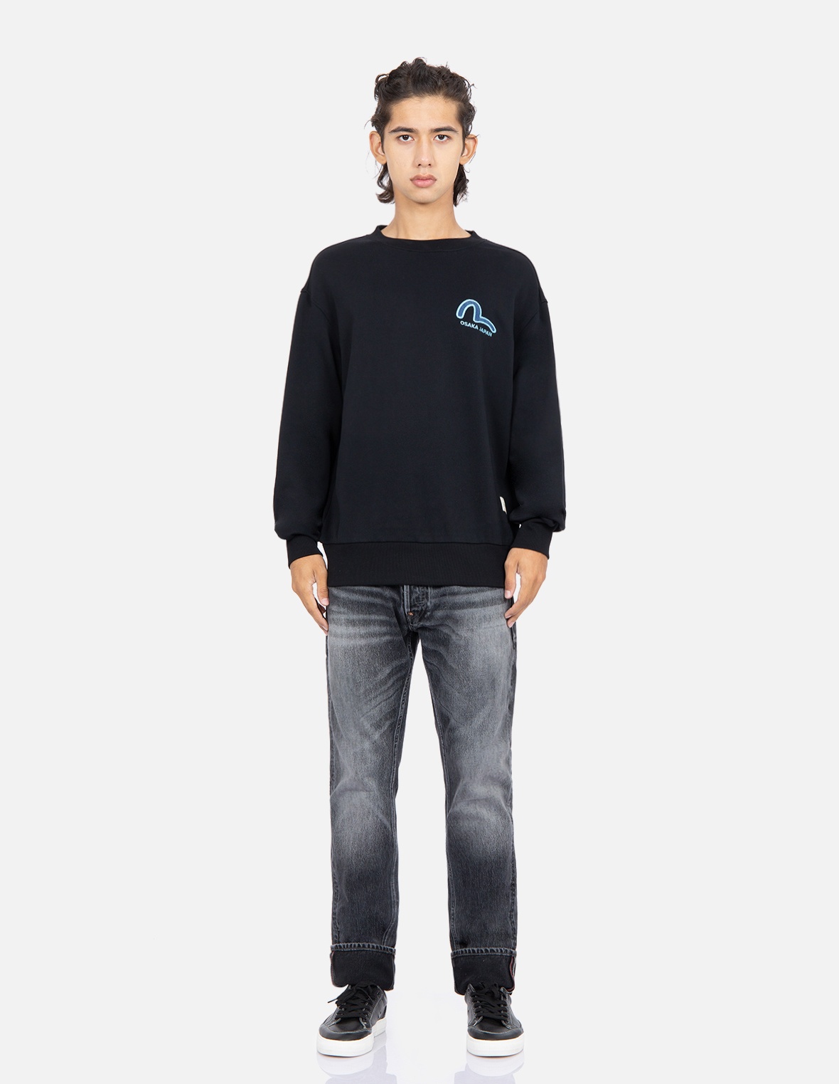 KAMON LOGO DENIM APPLIQUÉ SWEATSHIRT - 6