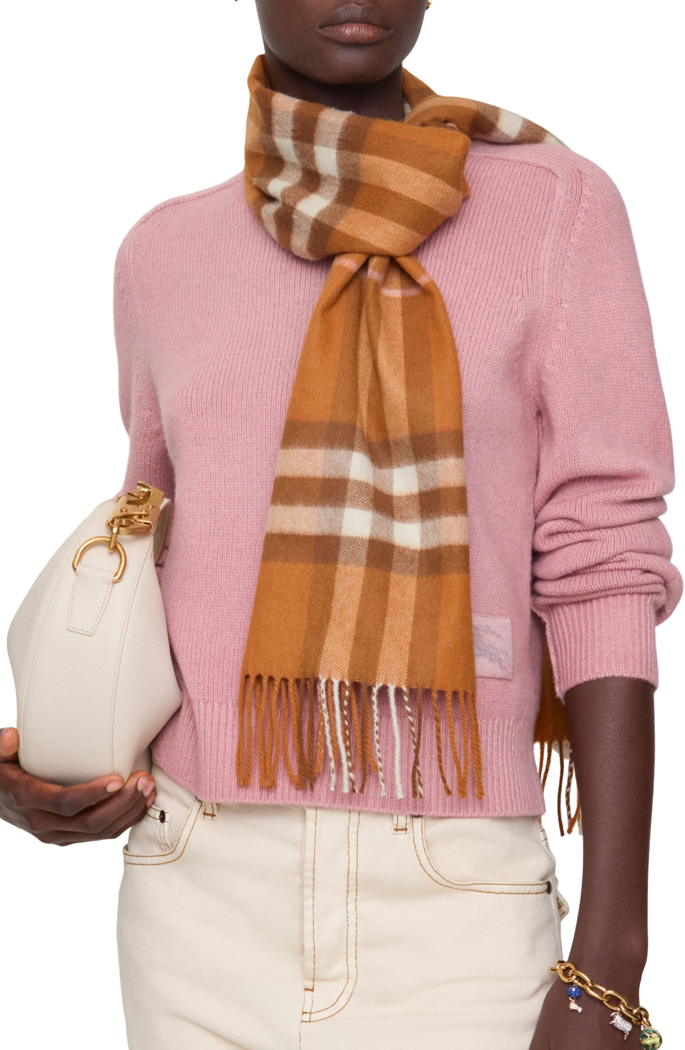 burberry Giant Check Cashmere Scarf in Squash Orange at Nordstrom - 2