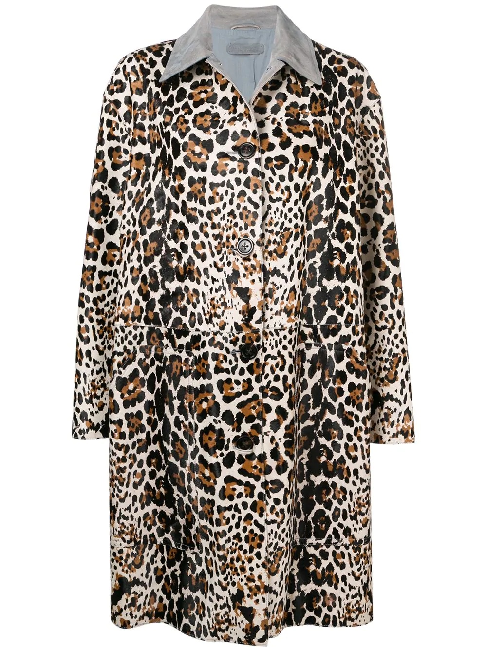 leopard print coat - 1