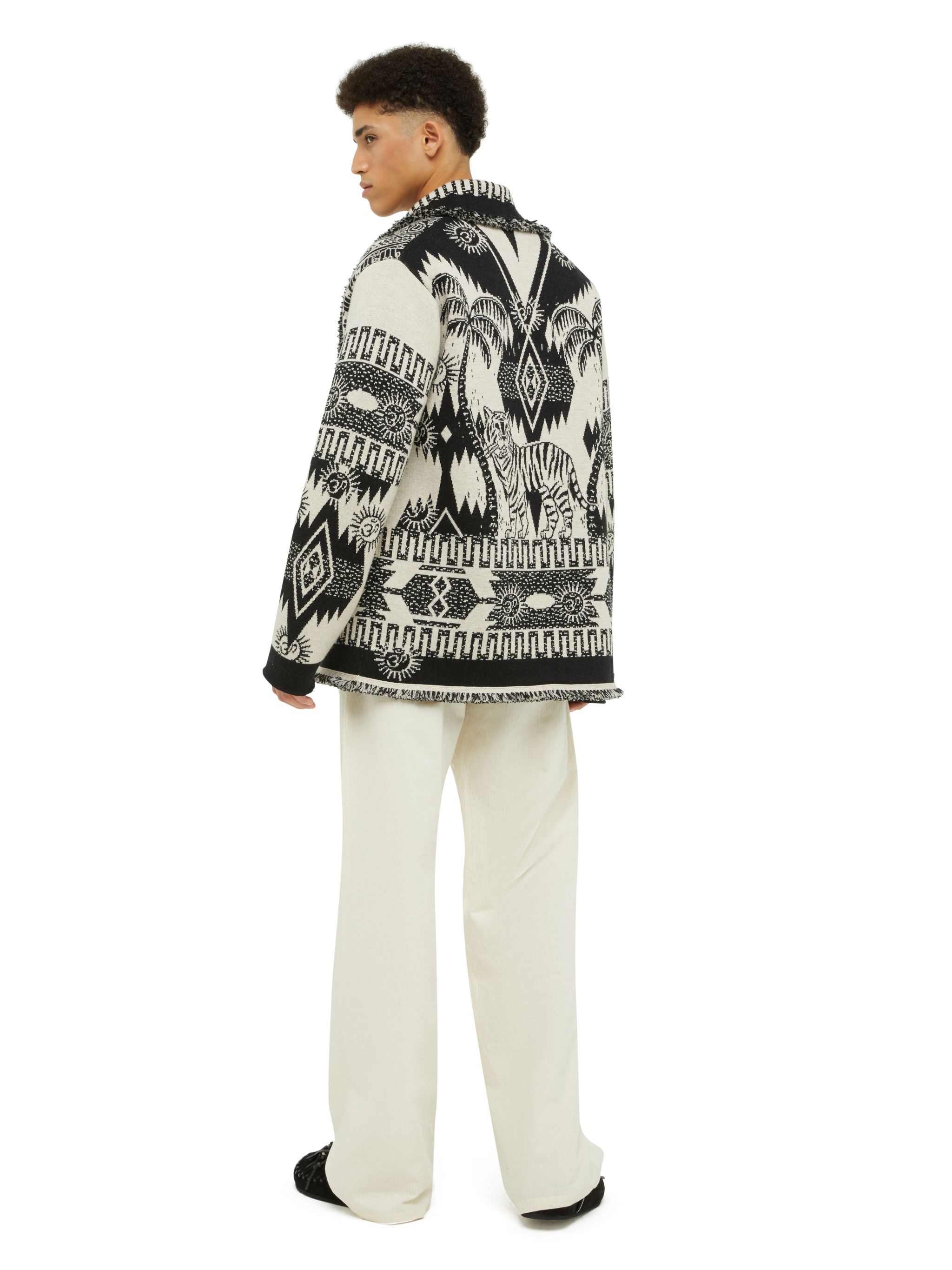 Wood Block Ibrid Jacquard Cardigan - 3