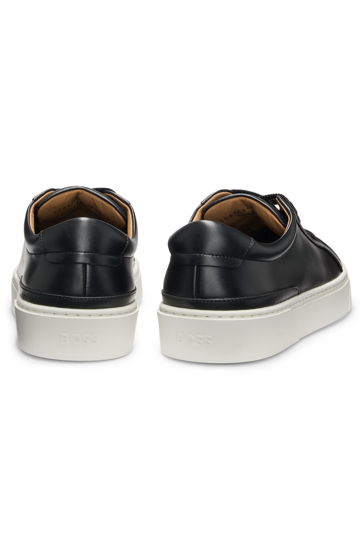 GARY LEATHER LOW-TOP TRAINERS WITH BRANDED LACE LOOP - 5