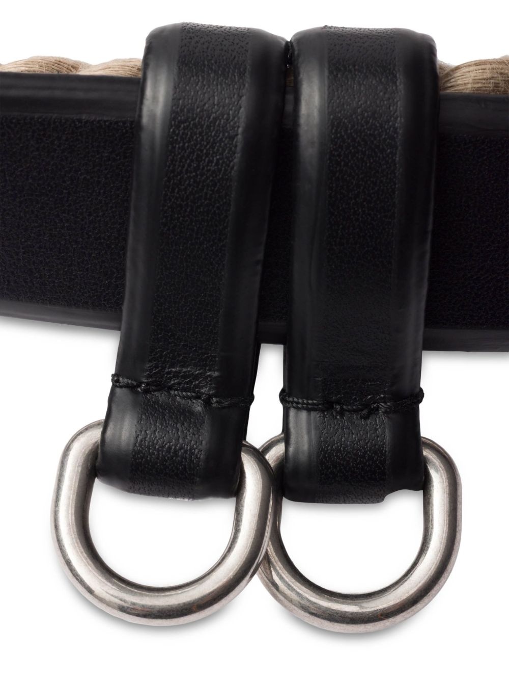rope-detail leather belt - 3
