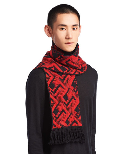 Prada Wool and cashmere jacquard scarf outlook