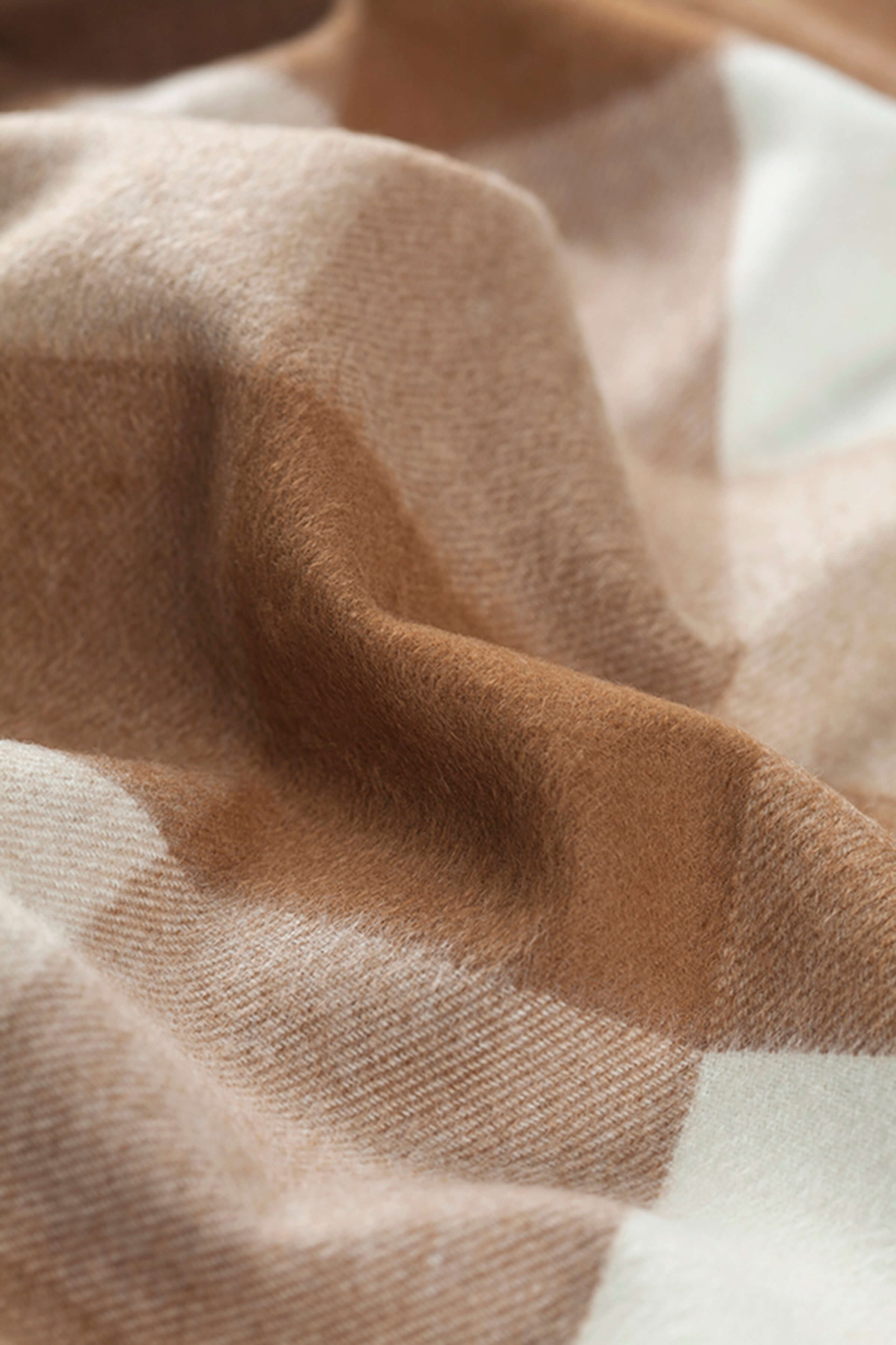 Block Check Cashmere & Vicuña Scarf - 2