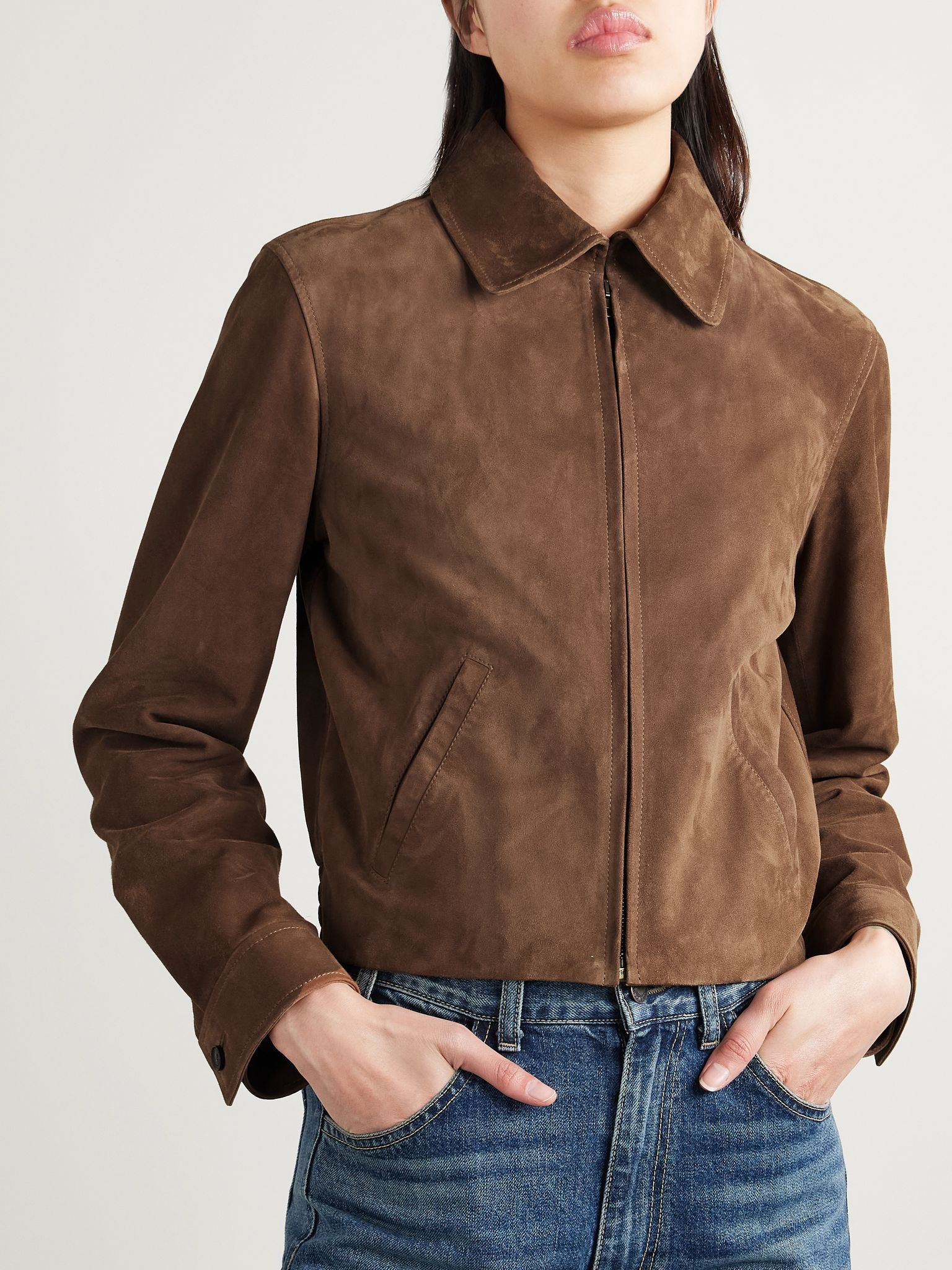 Beauvais cropped suede jacket Brown - 3