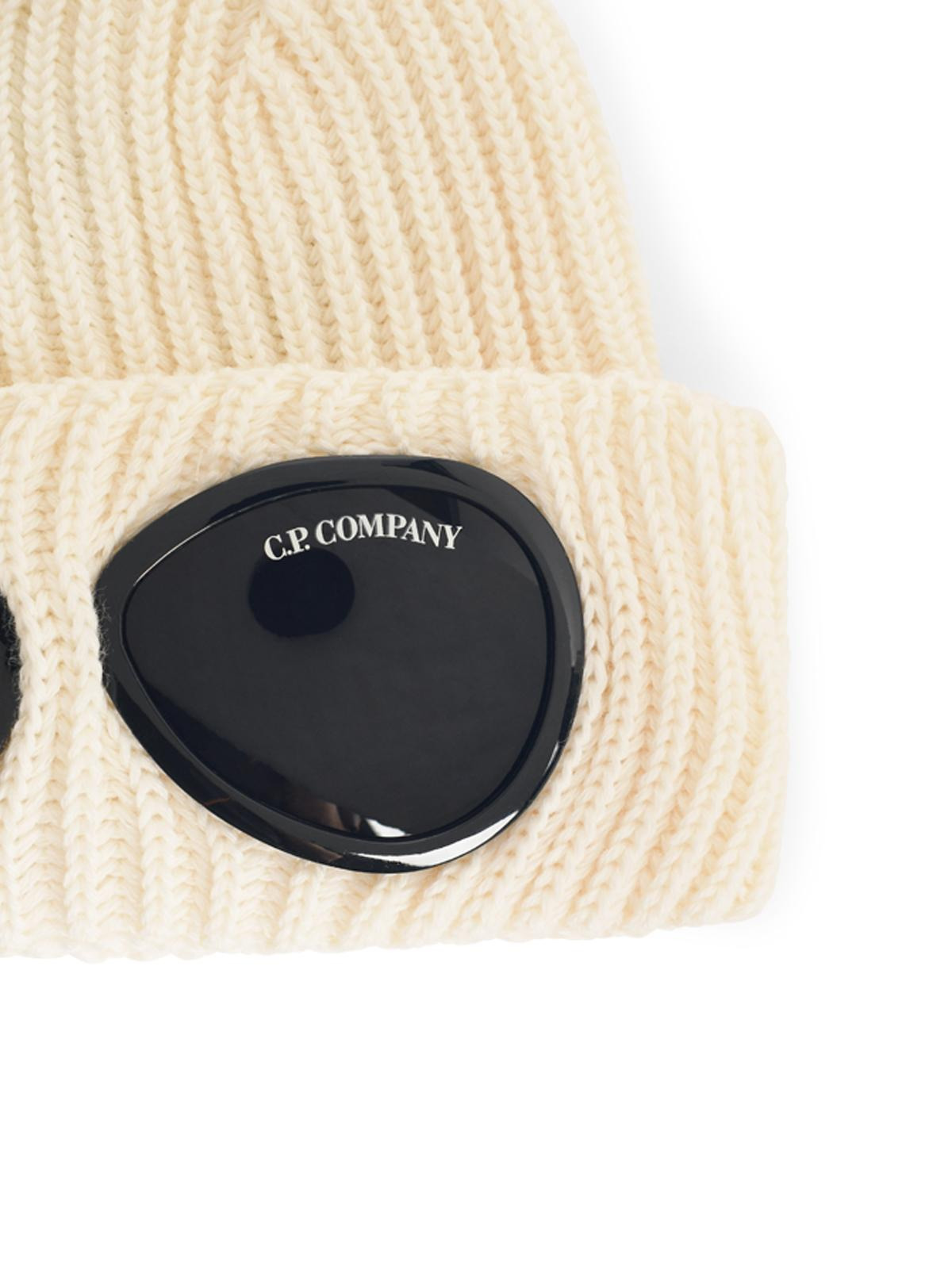C.P. Company Cream Merino Wool Beanie Men - 3