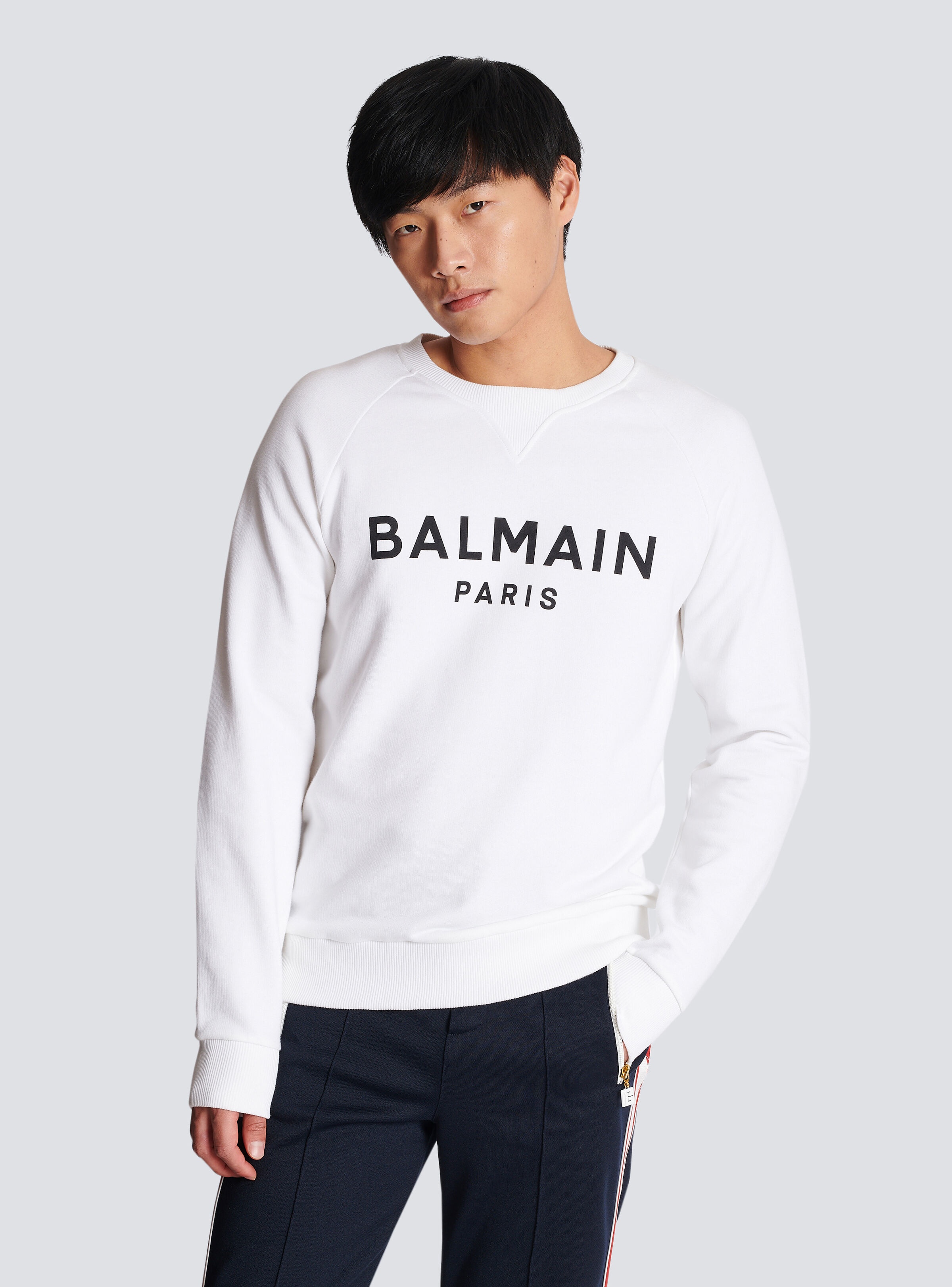 Cotton printed Balmain logo sweatshirt - 6