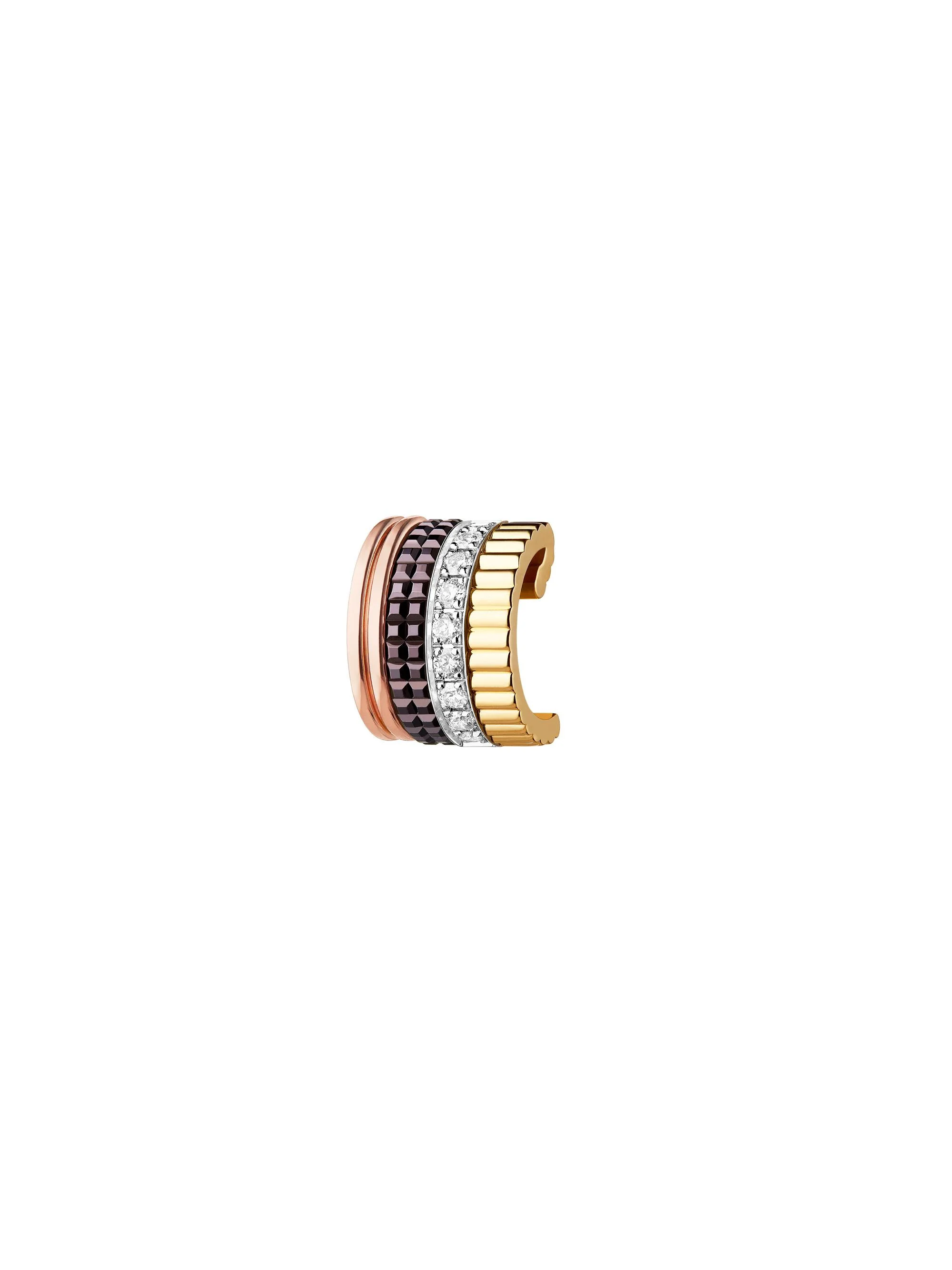 Women's Quatre Classique Tri-Tone 18K Gold, 0.14 TCW Diamond & PVD Single Ear Cuff - Multi - 1