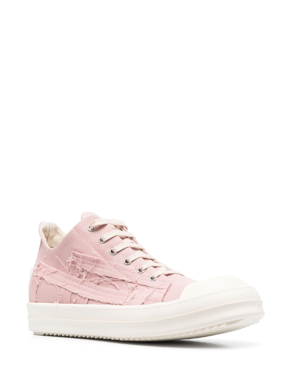 Slashed distressed-effect low-top sneakers - 2