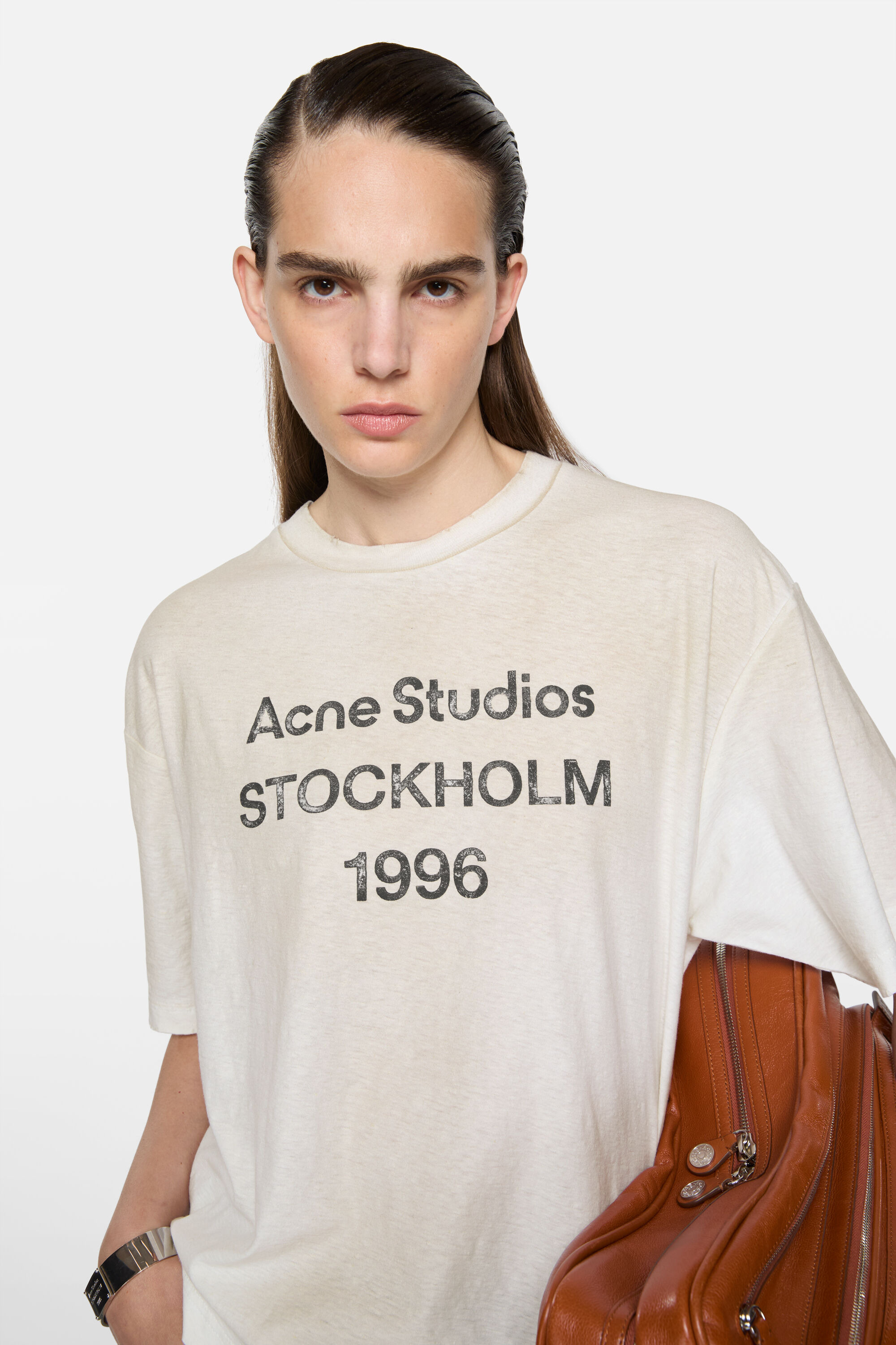 Logo t-shirt - Relaxed fit - Dusty white - 4