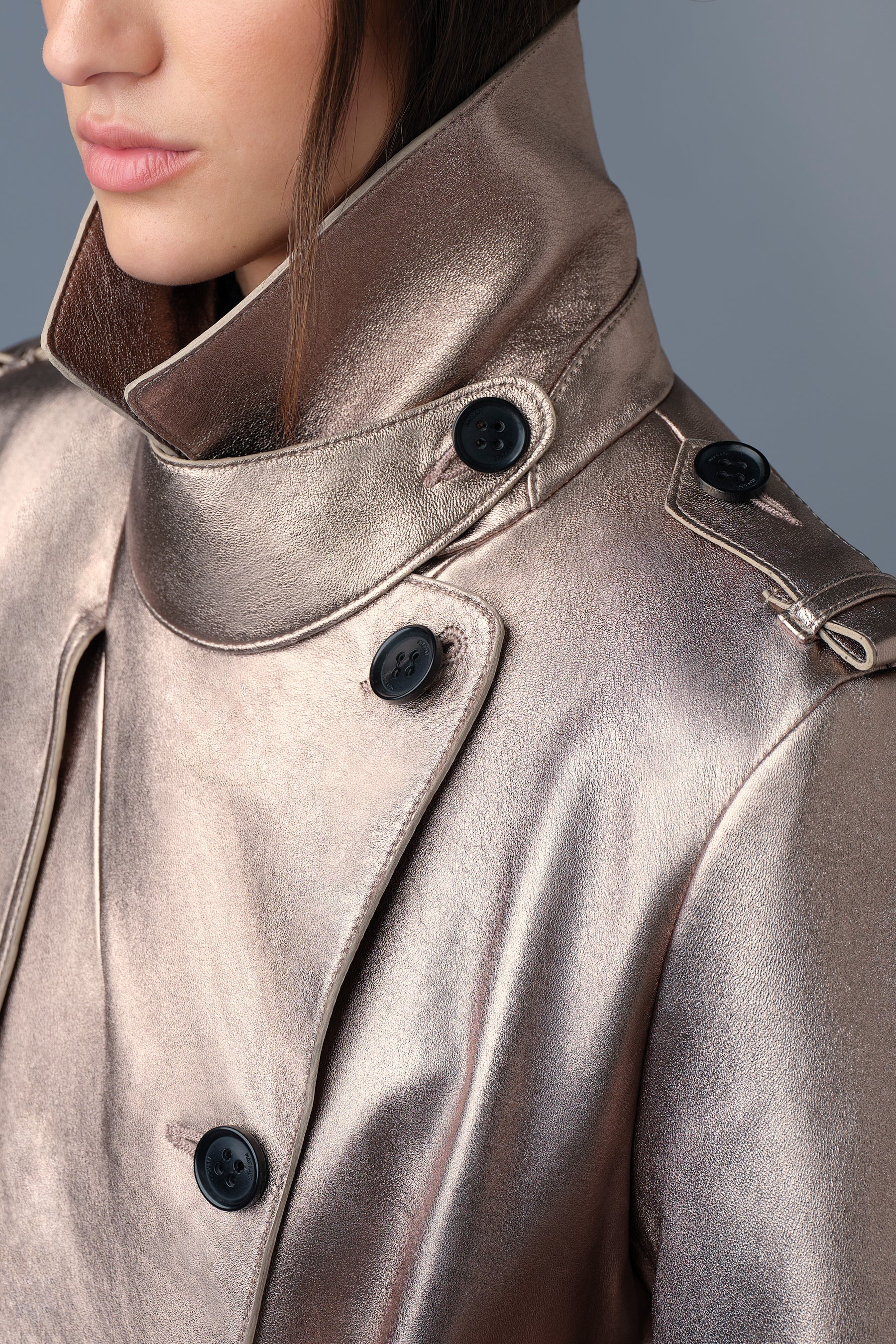 GAEL-V Maxi Leather Trench Coat - 6