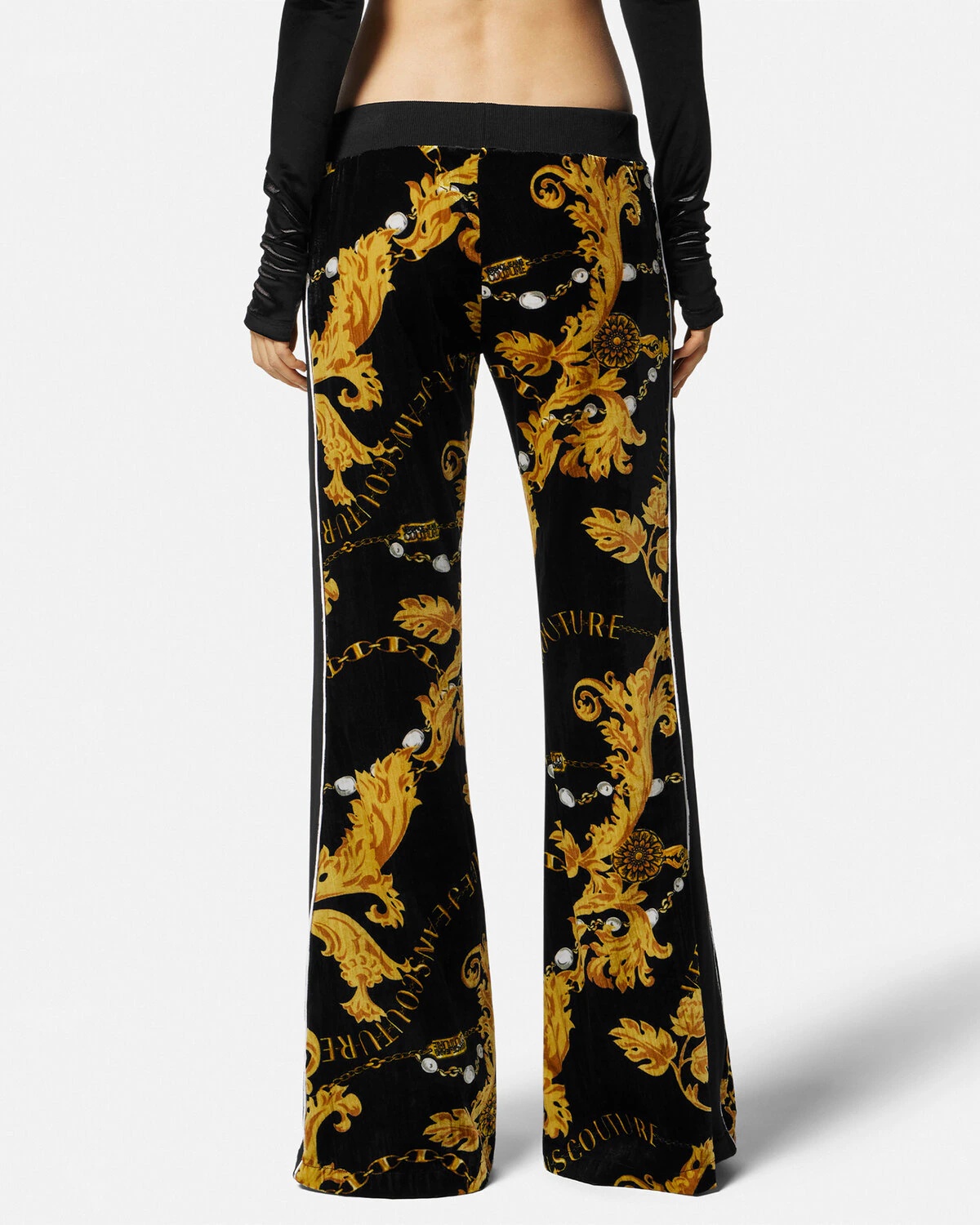 Chain Couture Velvet Sweatpants - 4