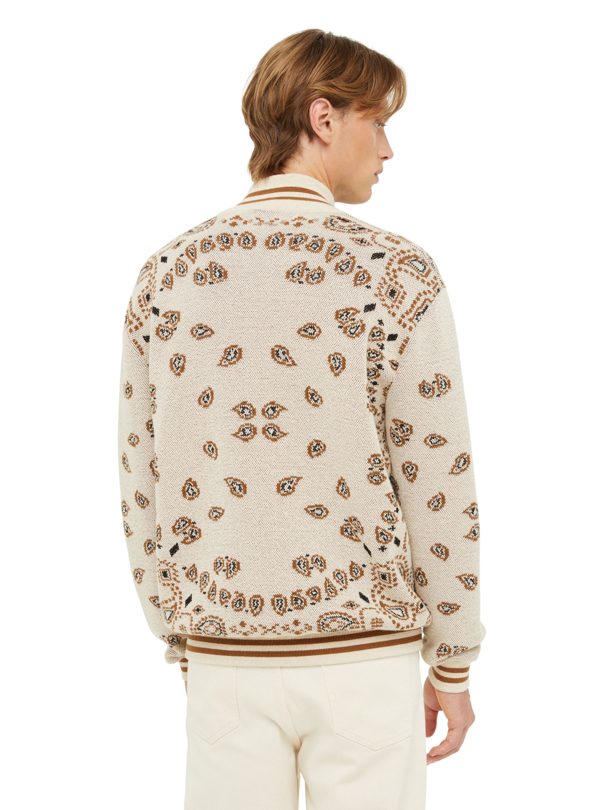 Bandana Piquet Jacquard Bomber Jacket - 8