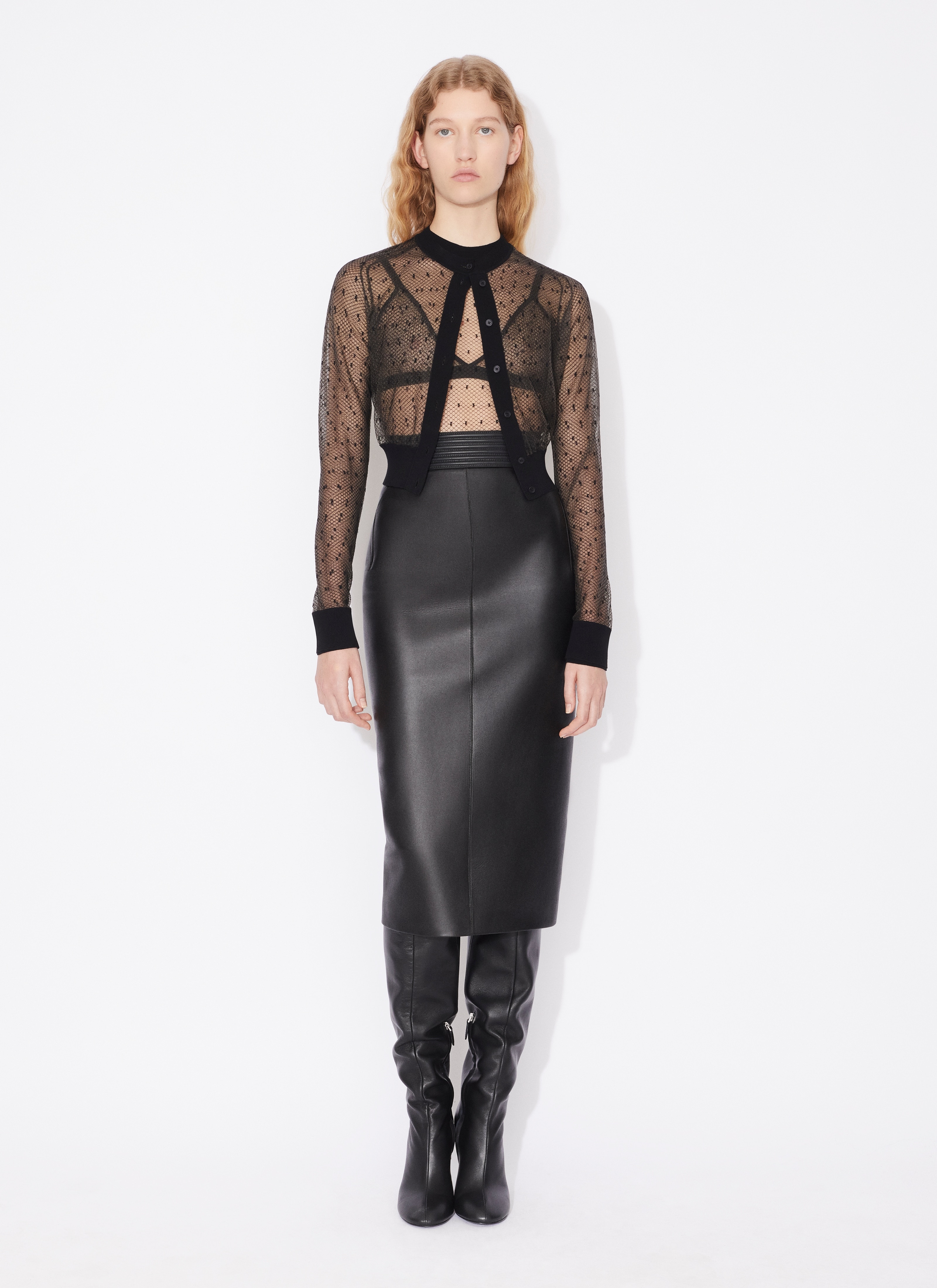 PENCIL LEATHER SKIRT - 2