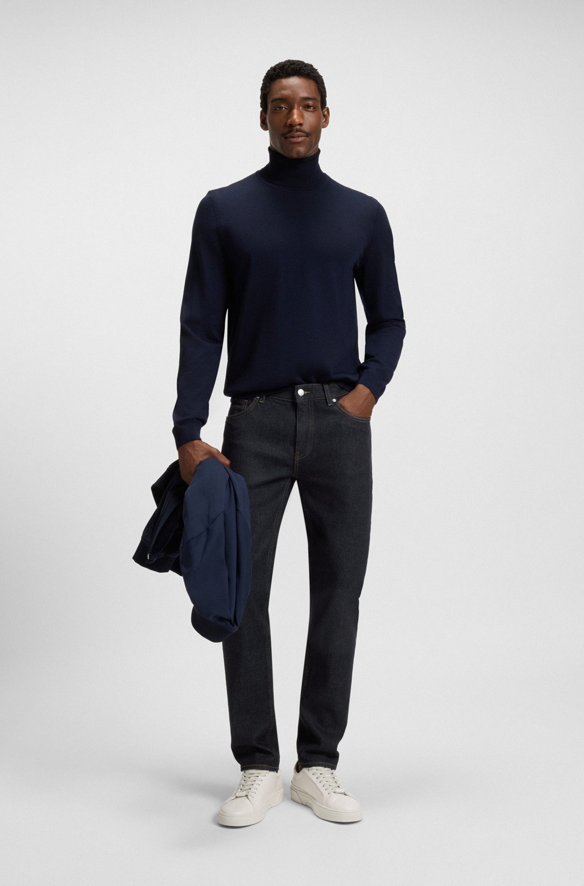 DELAWARE SLIM-FIT JEANS IN DARK-BLUE COMFORT-STRETCH DENIM - 3