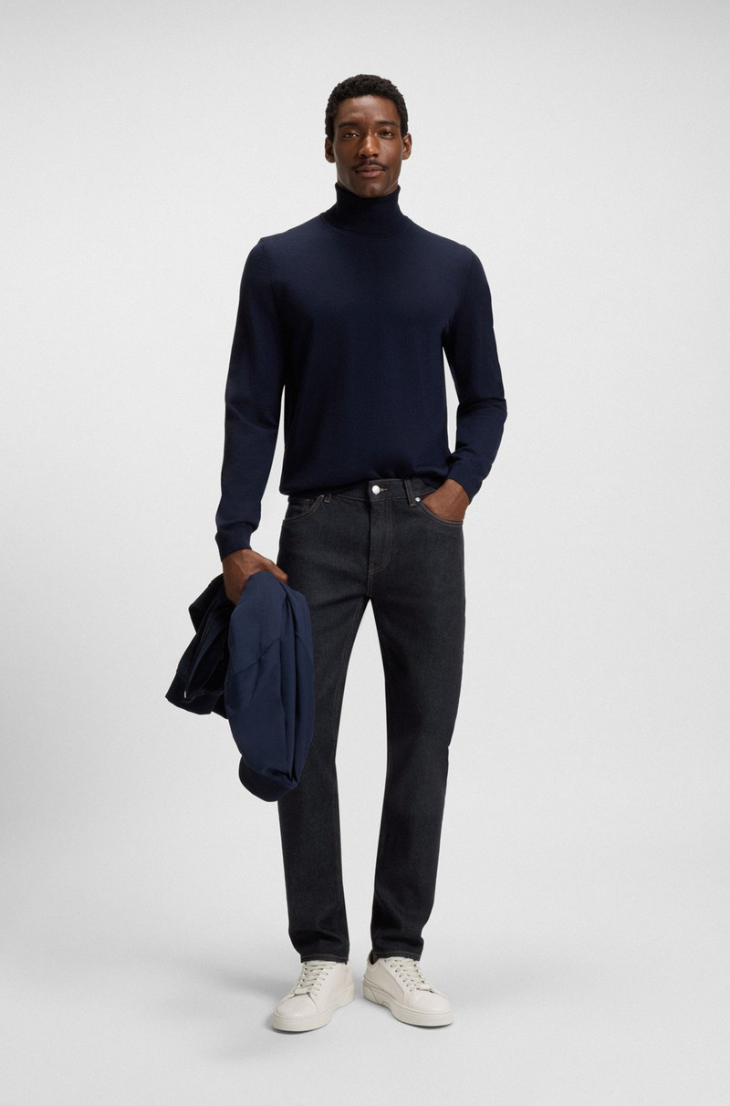 BOSS DELAWARE SLIM-FIT JEANS IN DARK-BLUE COMFORT-STRETCH DENIM outlook