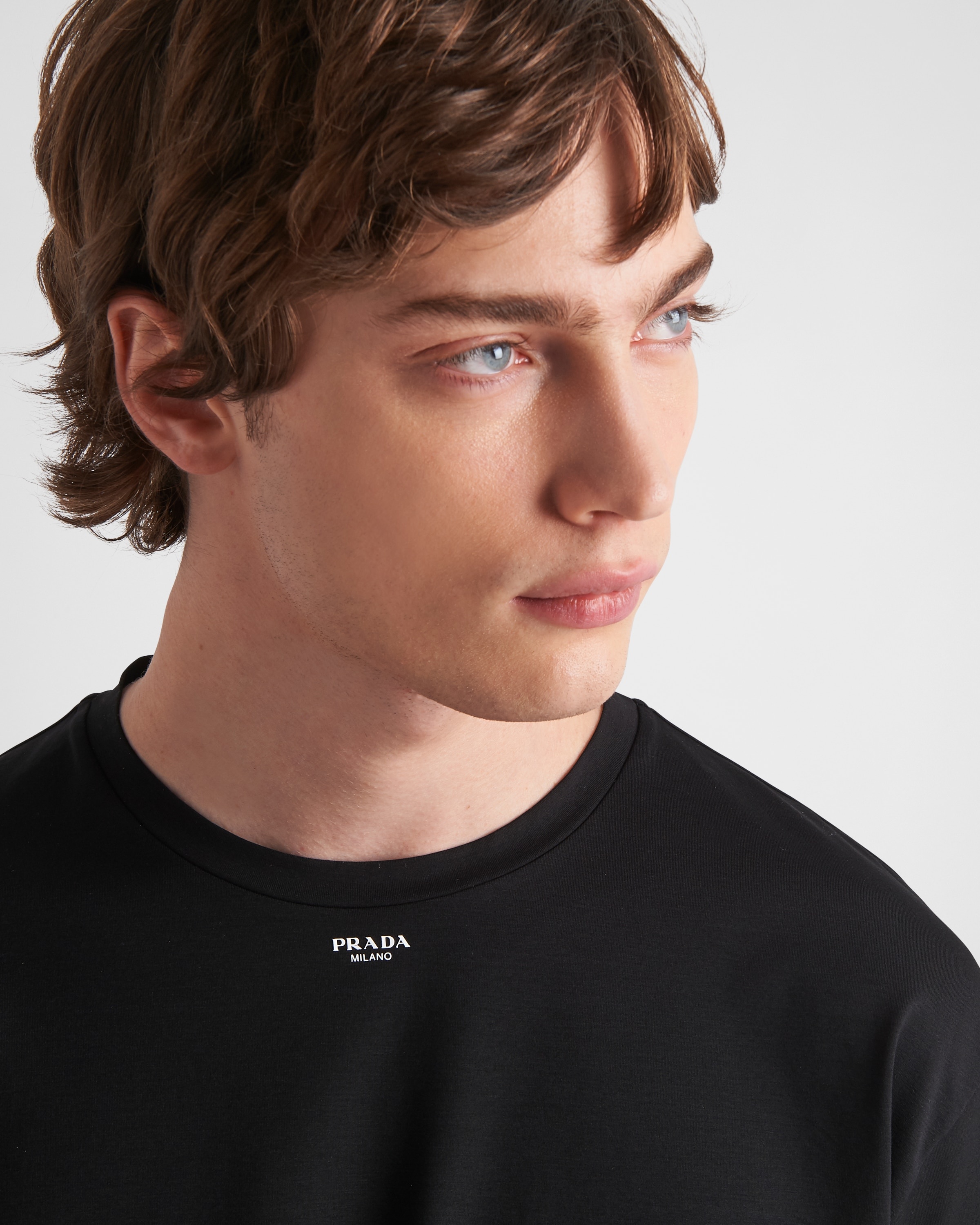 Stretch cotton T-shirt with logo - 3