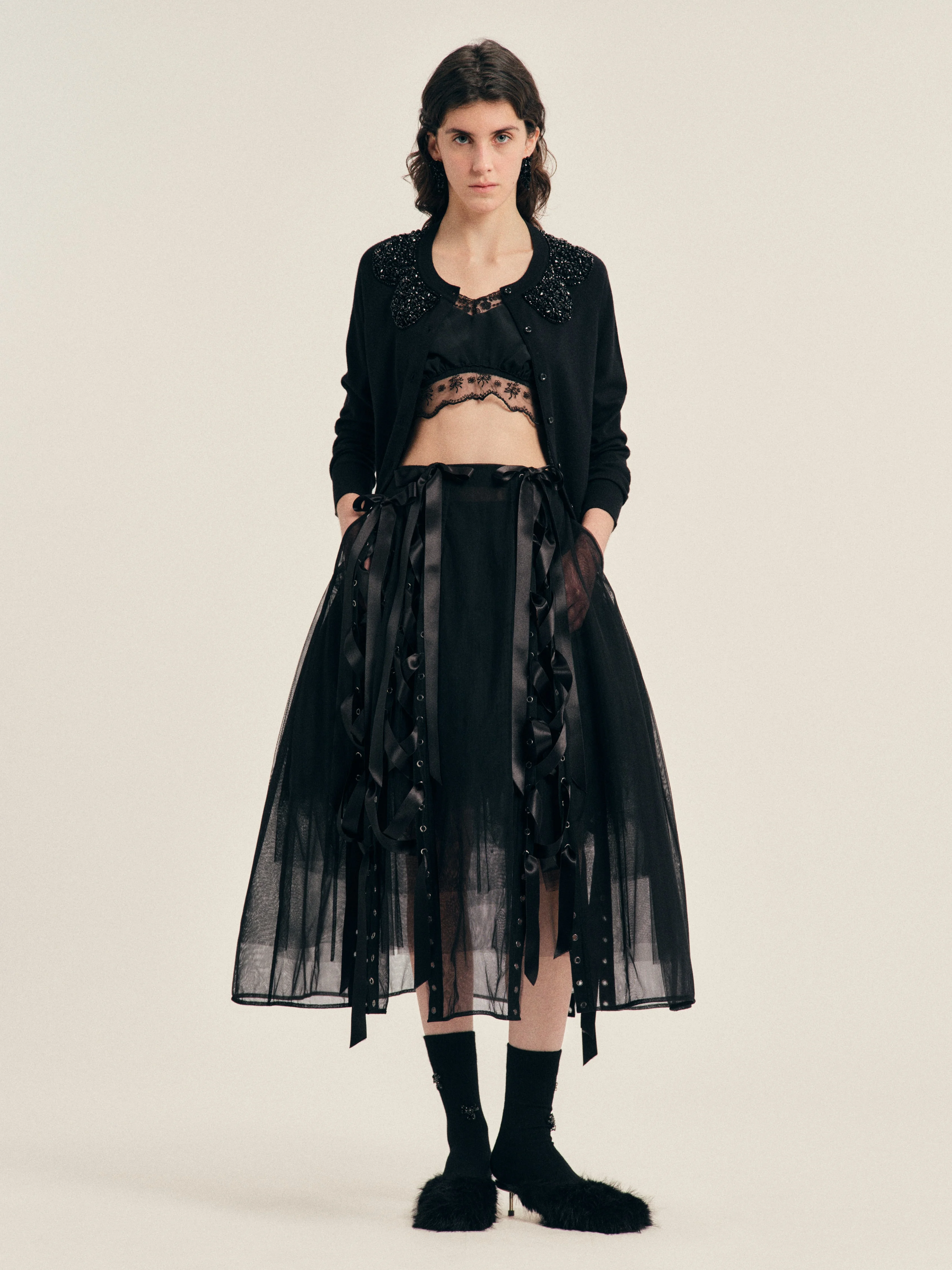 Unraveling Ribbon Sculpt Skirt - 1