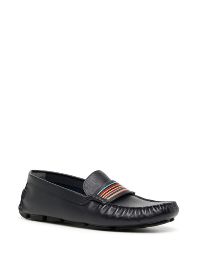 Paul Smith rainbow-stripe leather boat shoes outlook