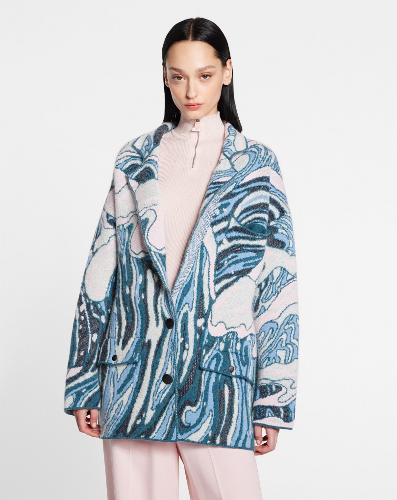 JACQUARD KNIT COAT - 3