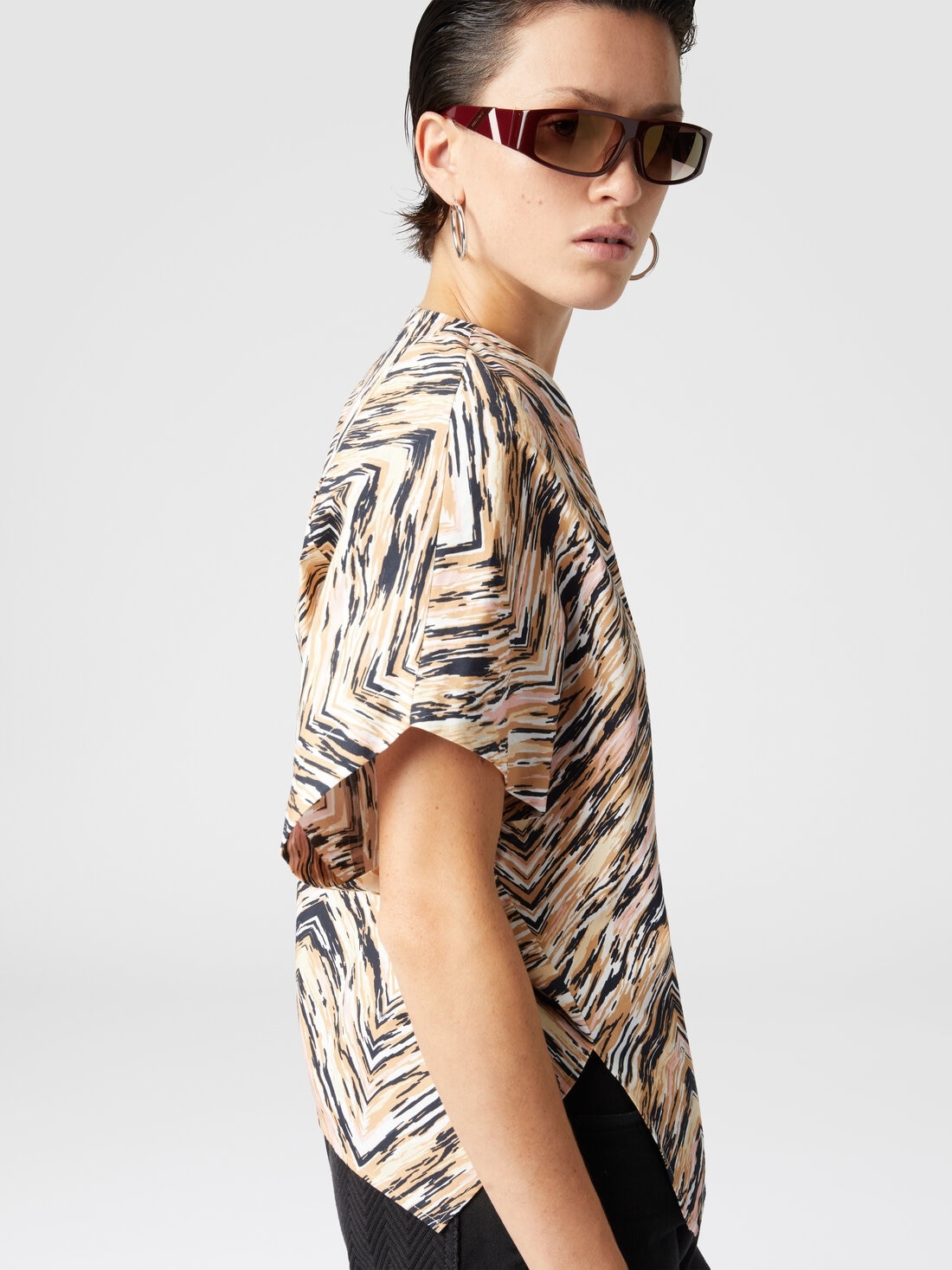 Animal print zig zag cotton poplin blouse - 5