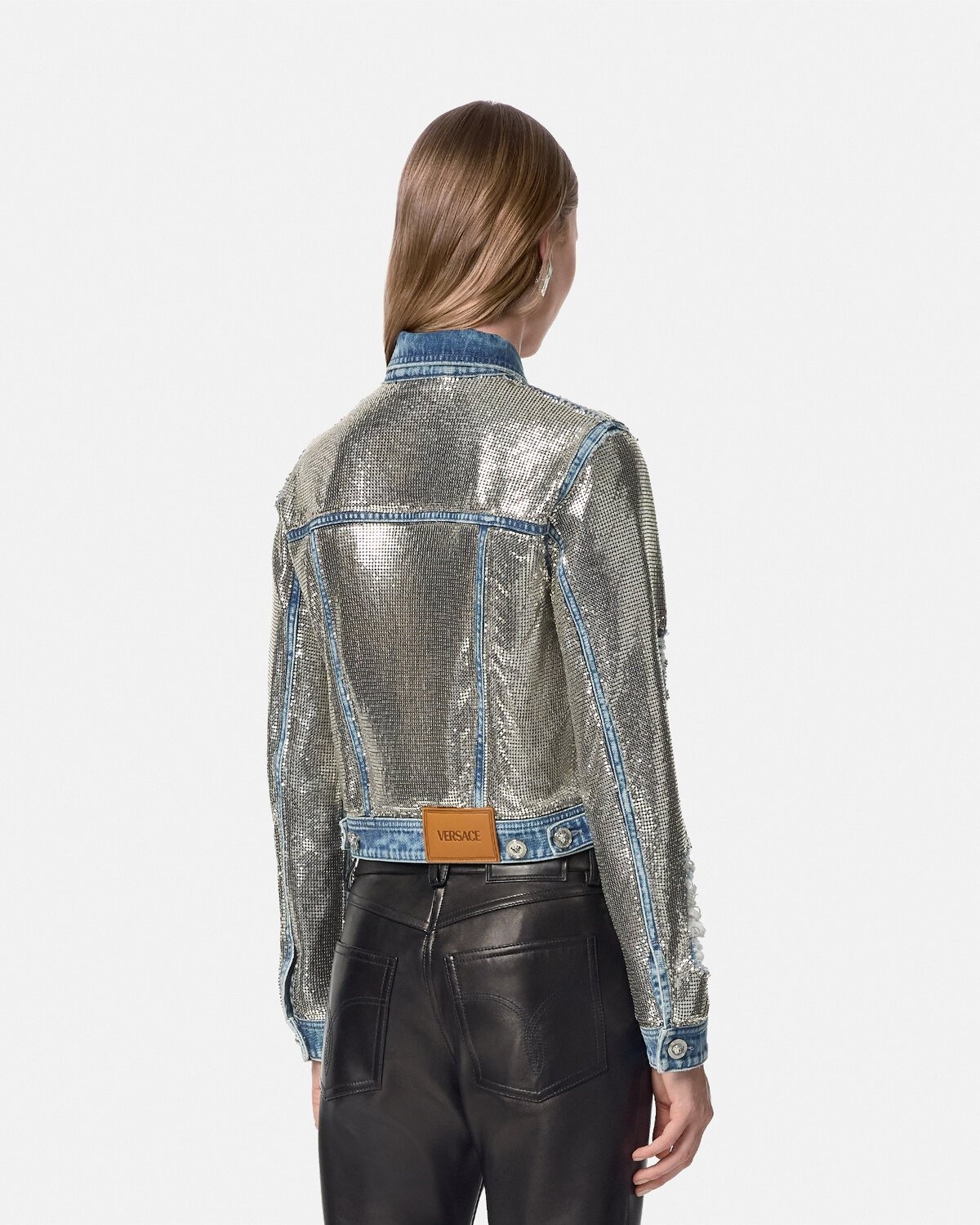 Metal Mesh Denim Jacket - 5