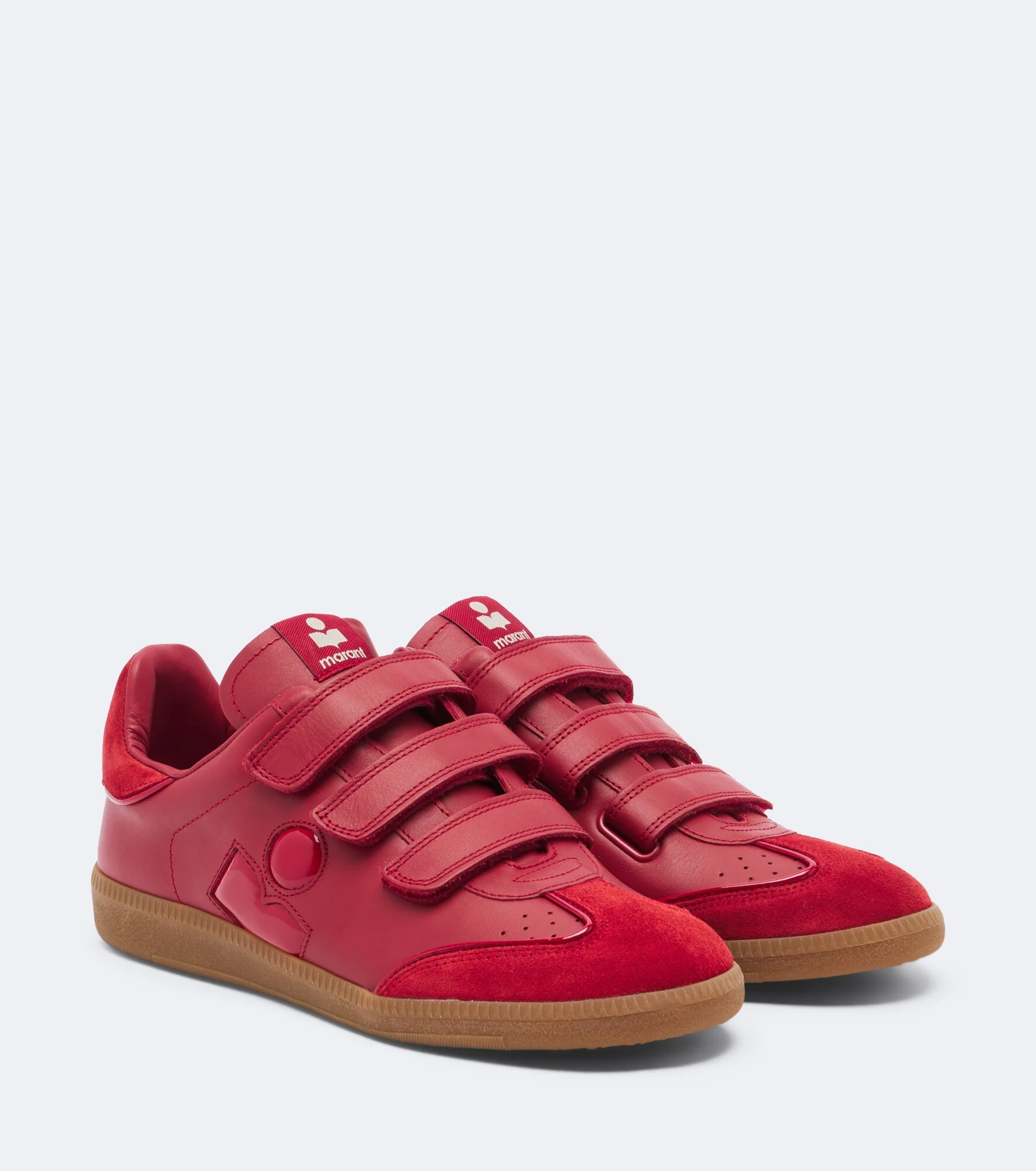 Beth suede-trimmed leather sneakers - 1
