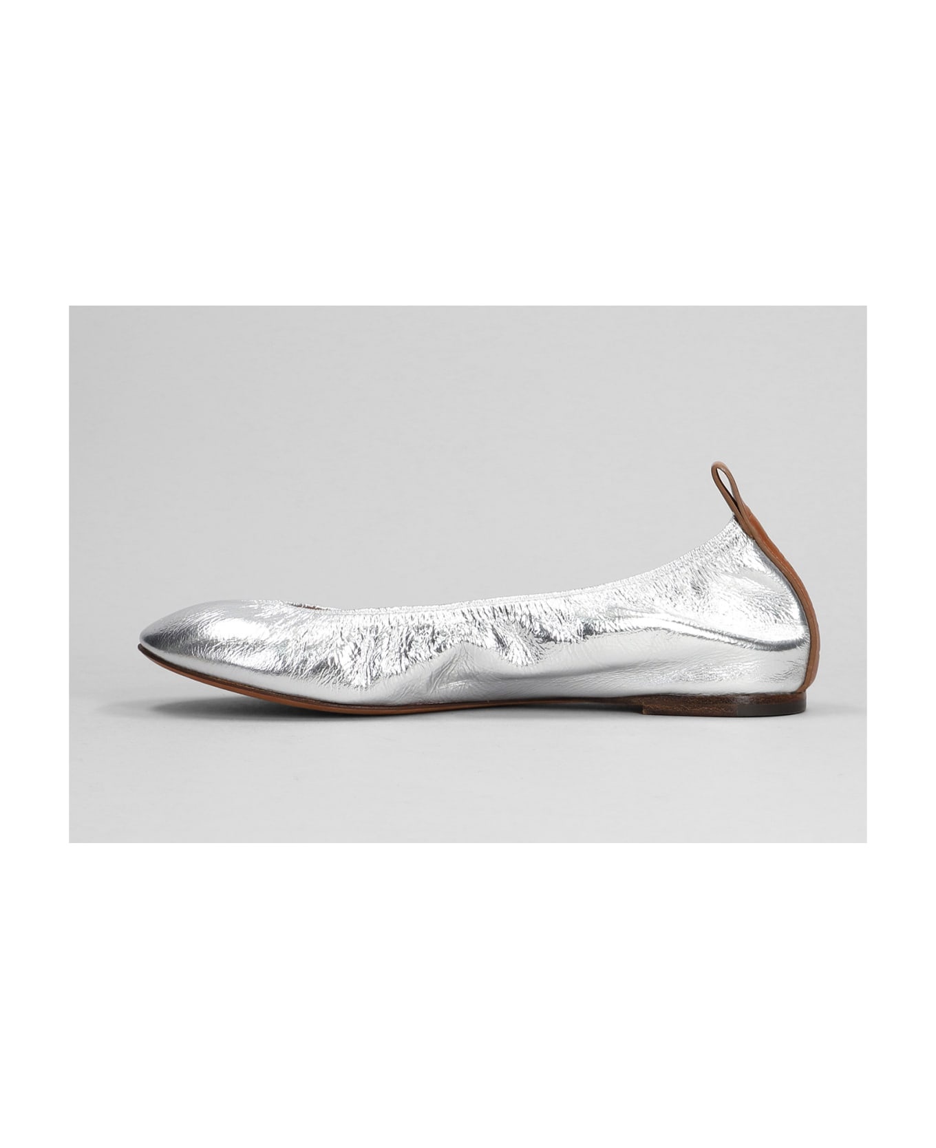 Ballerina Ballet Flats In Silver Leather - 3