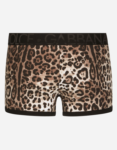 Dolce & Gabbana Two-way stretch jersey regular-fit boxers with leopard print outlook