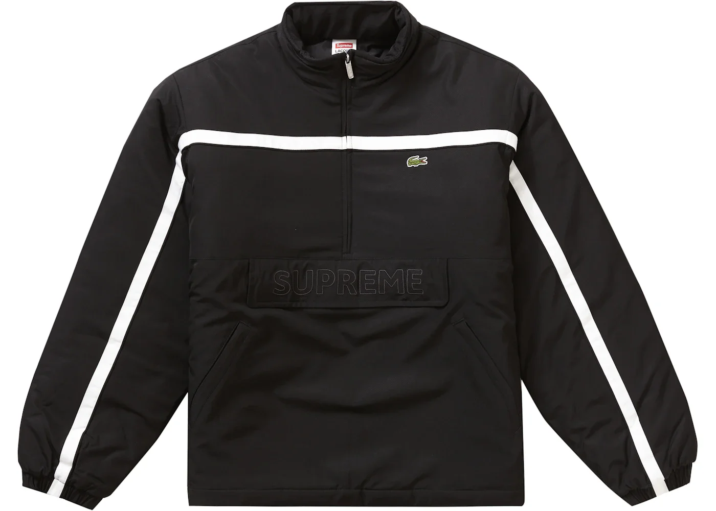 Supreme LACOSTE Puffy Half Zip Pullover Black - 1