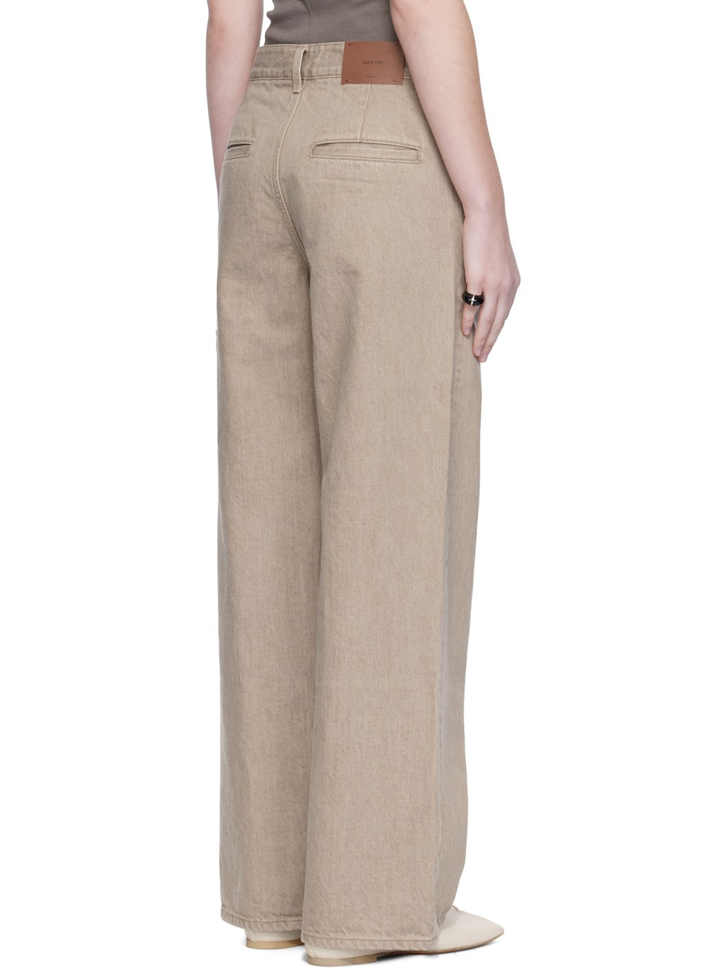 Beige Midrise Jeans - 3