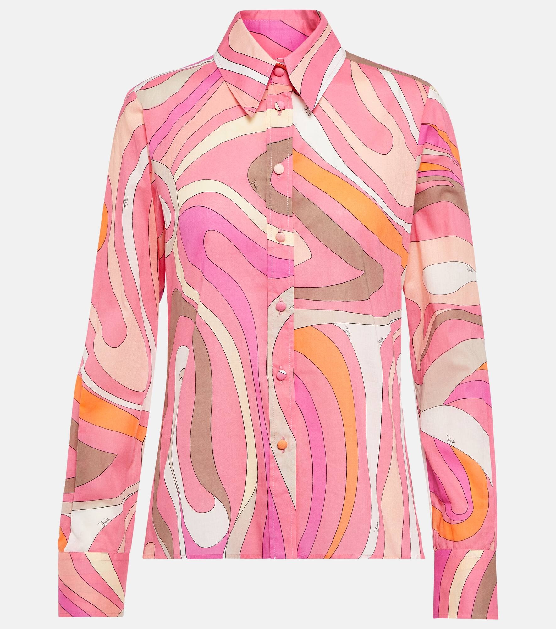 Marmo-print cotton shirt - 1