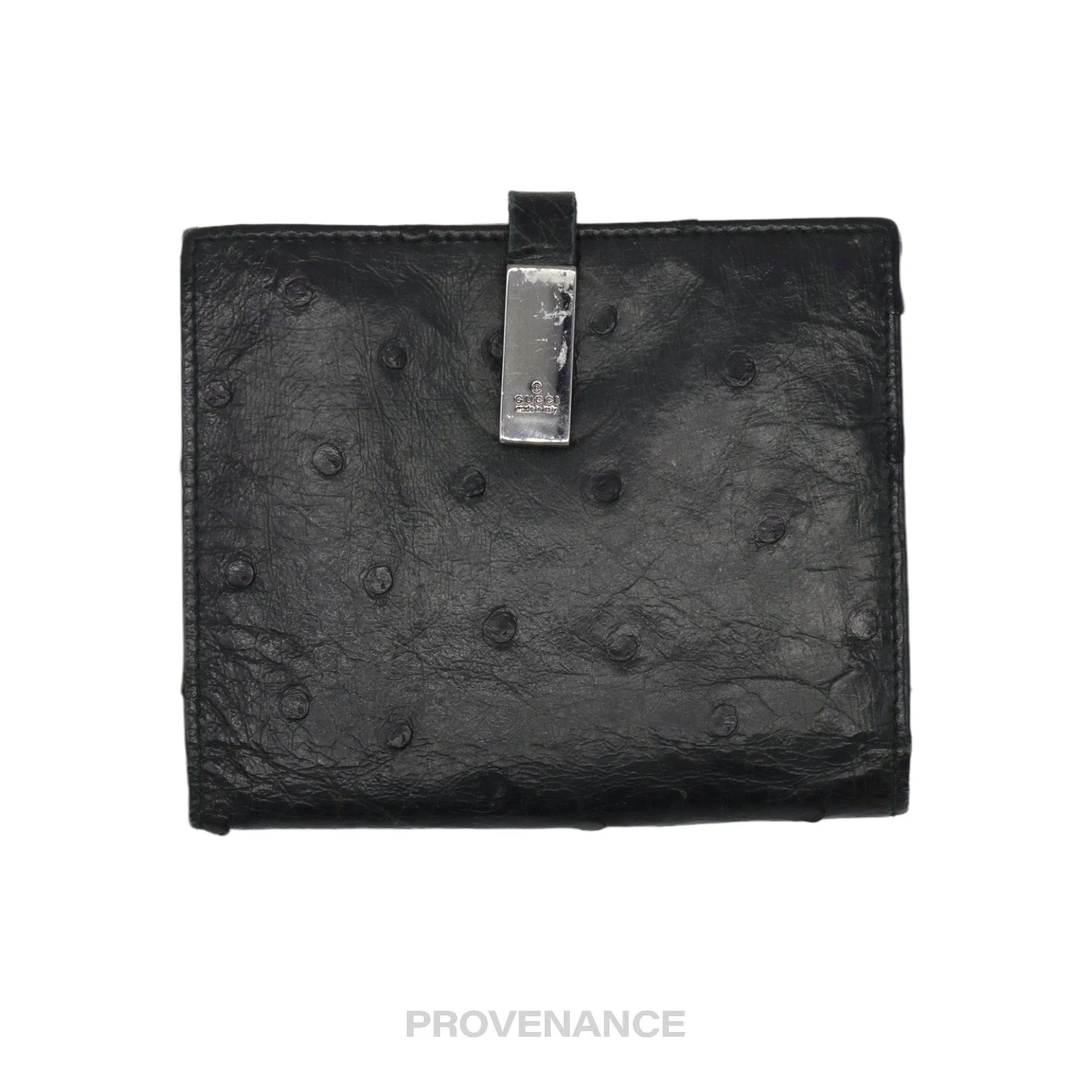 Gucci Compact Wallet - Teal Ostrich Leather - 1