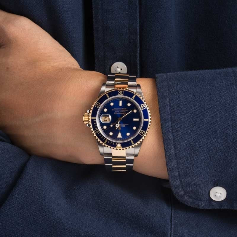 Pre-owned Rolex Submariner Ref 16613T Blue Dial - 5