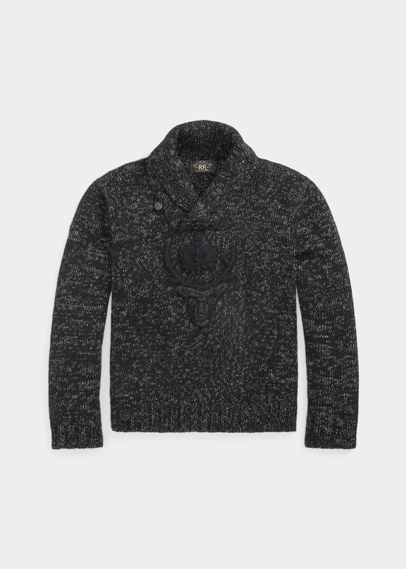 Hand-Embroidered Wool-Linen Sweater 1