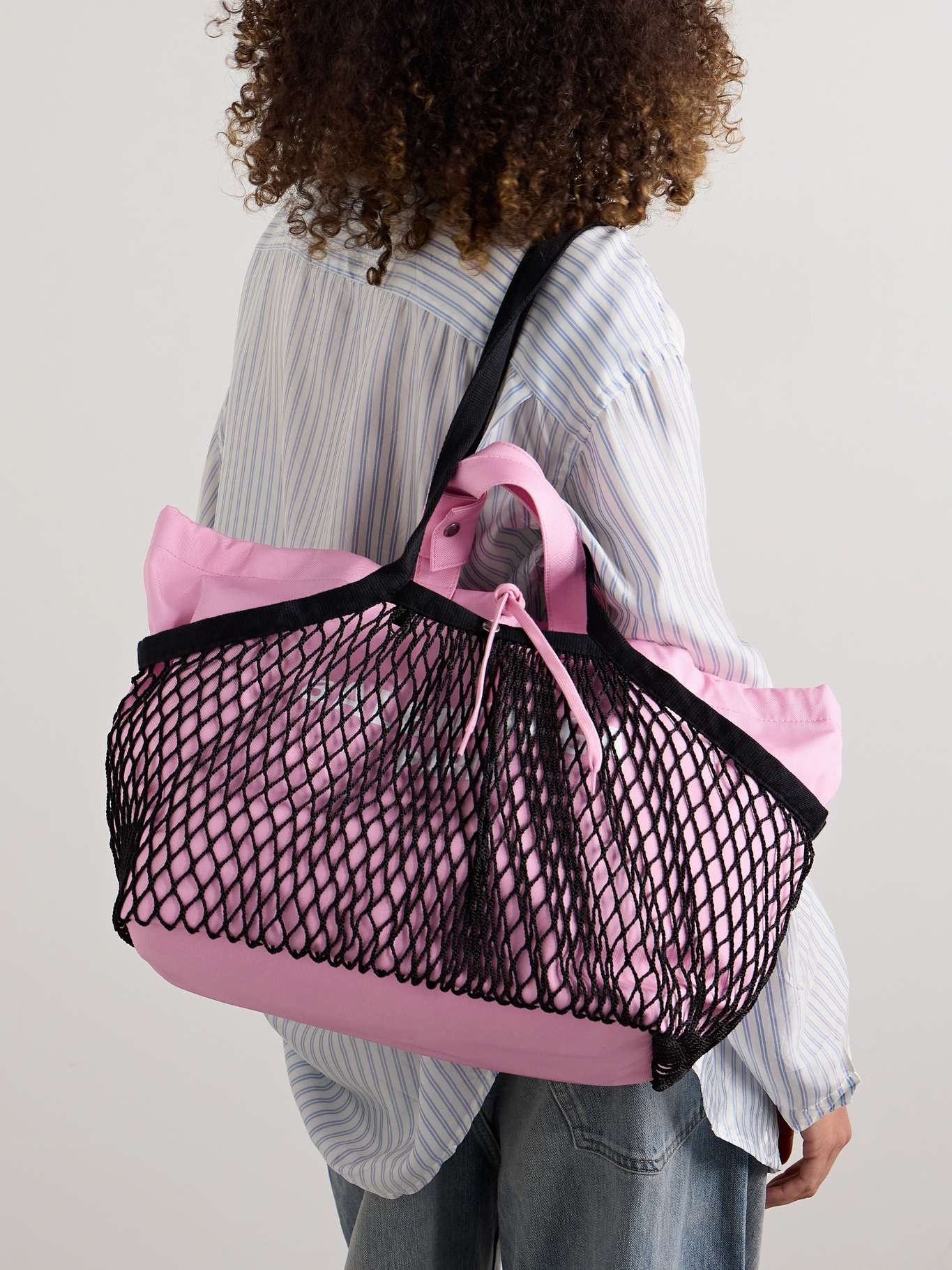 24/7 medium layered printed canvas and crocheted tote - 7