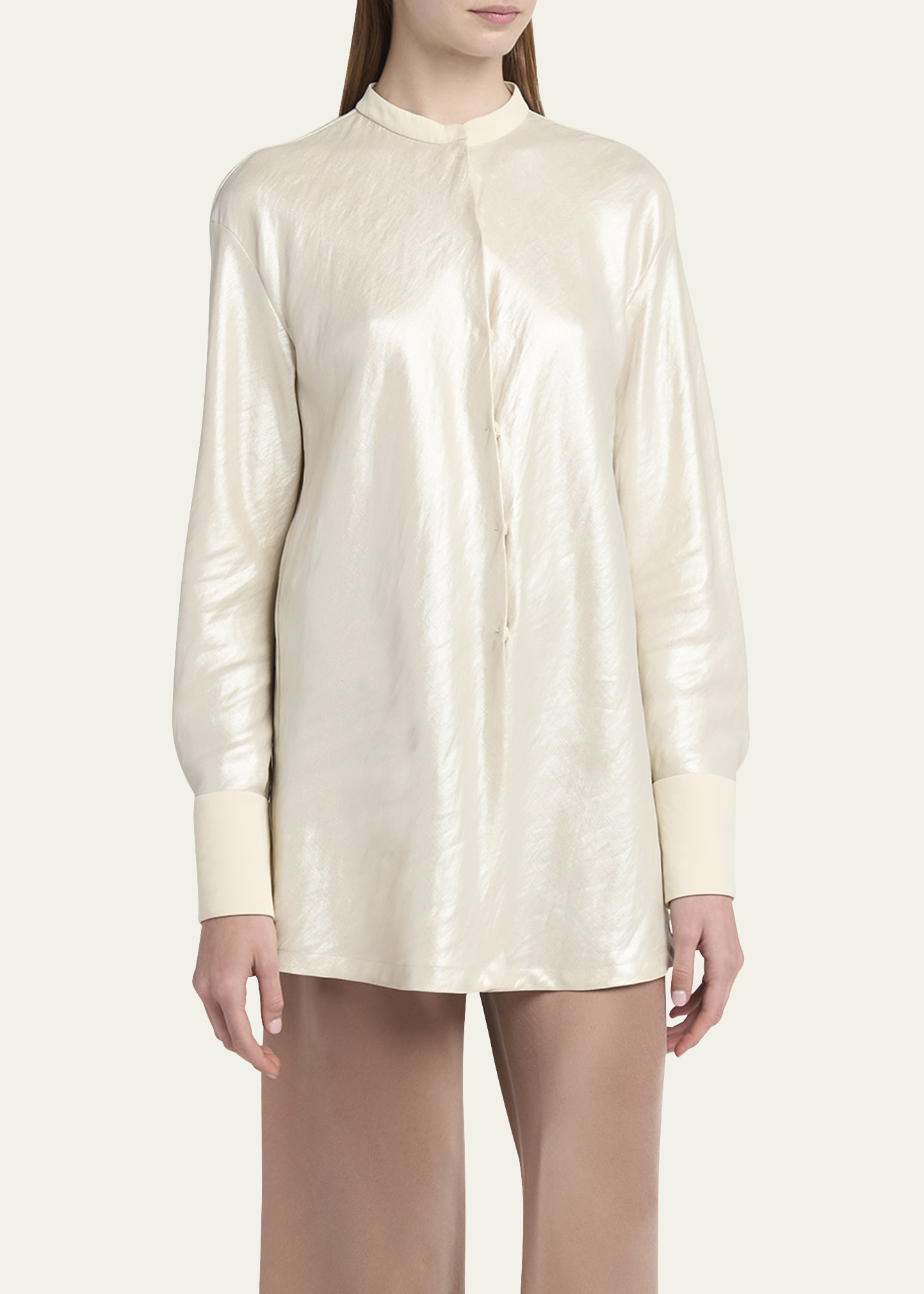 Button Down Viscose-Blend Shirt - 4