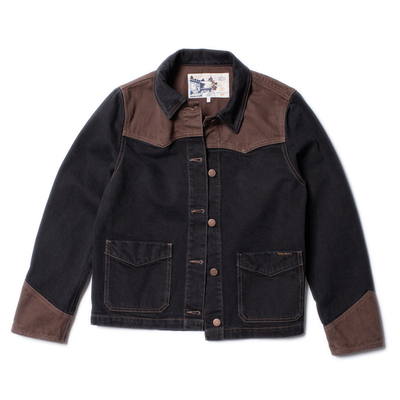 Kelly Western Jacket Black/Brown Denim - 9