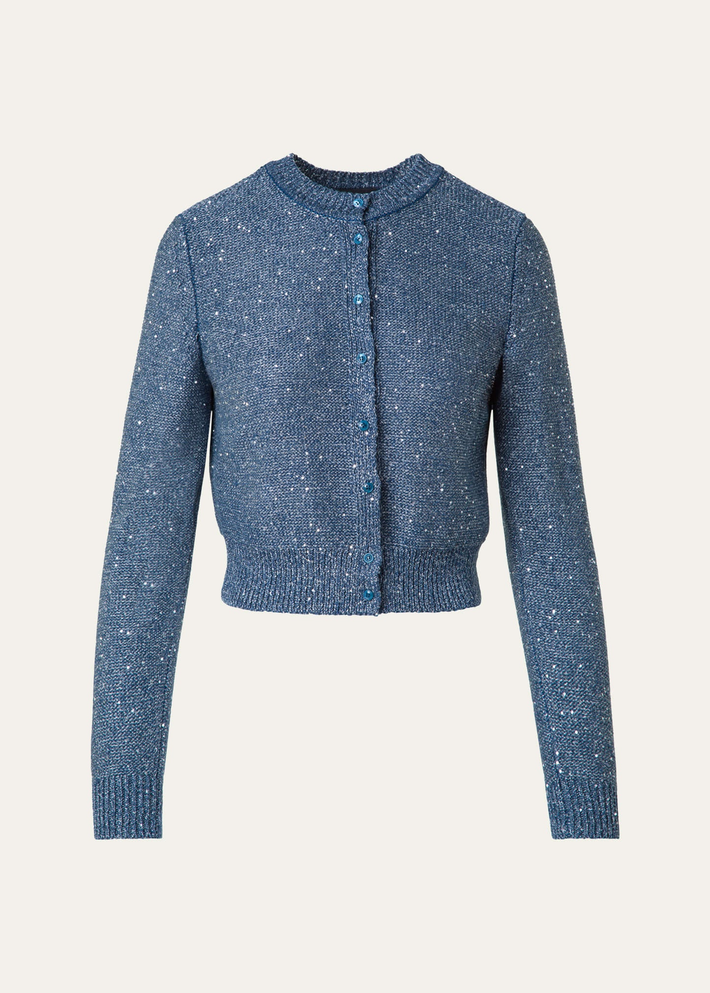 Knit Sequin Button-Front Cardigan - 1