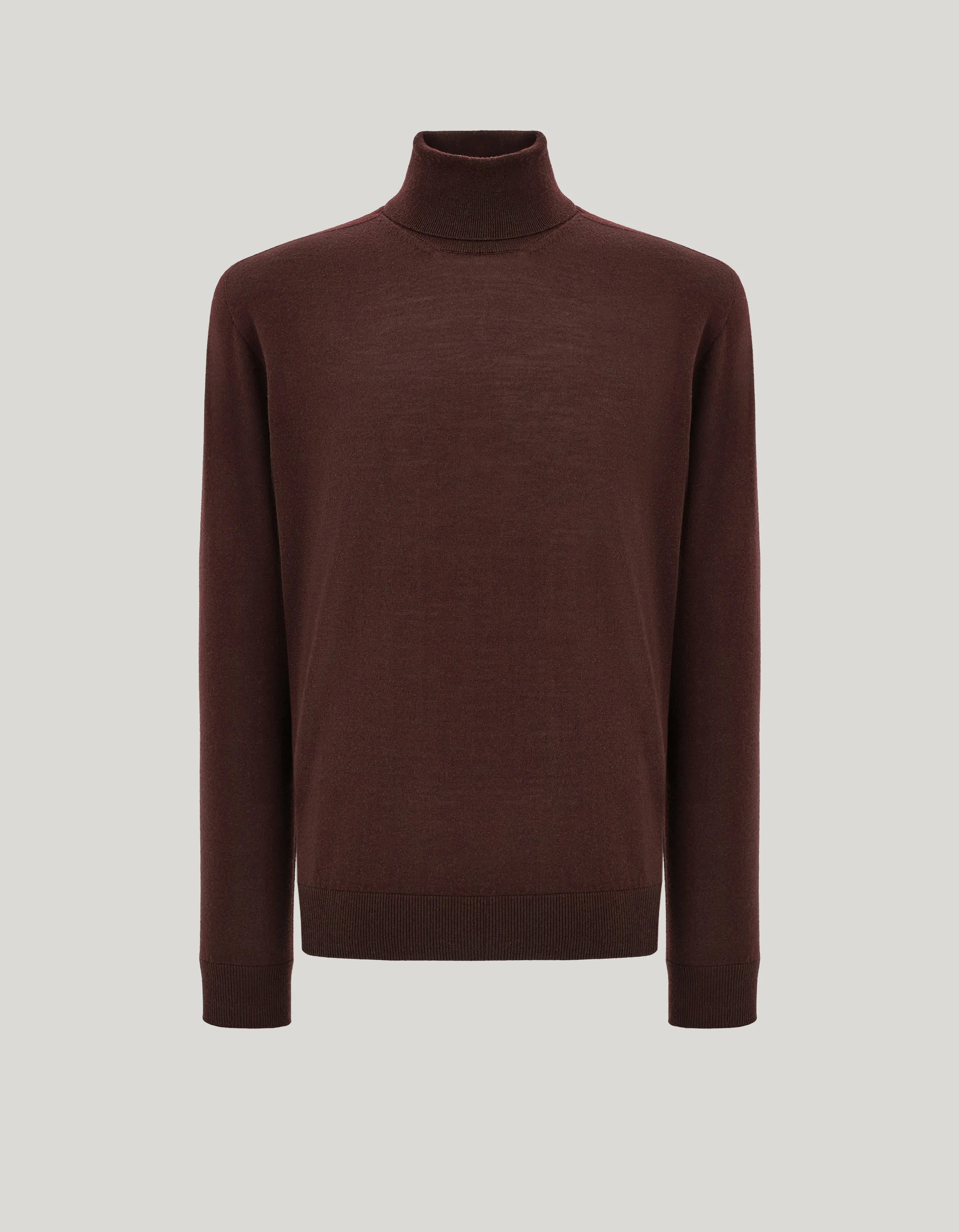 CANALI NUVOLA BURGUNDY SEAMLESS MERINO WOOL TURTLENECK - 1