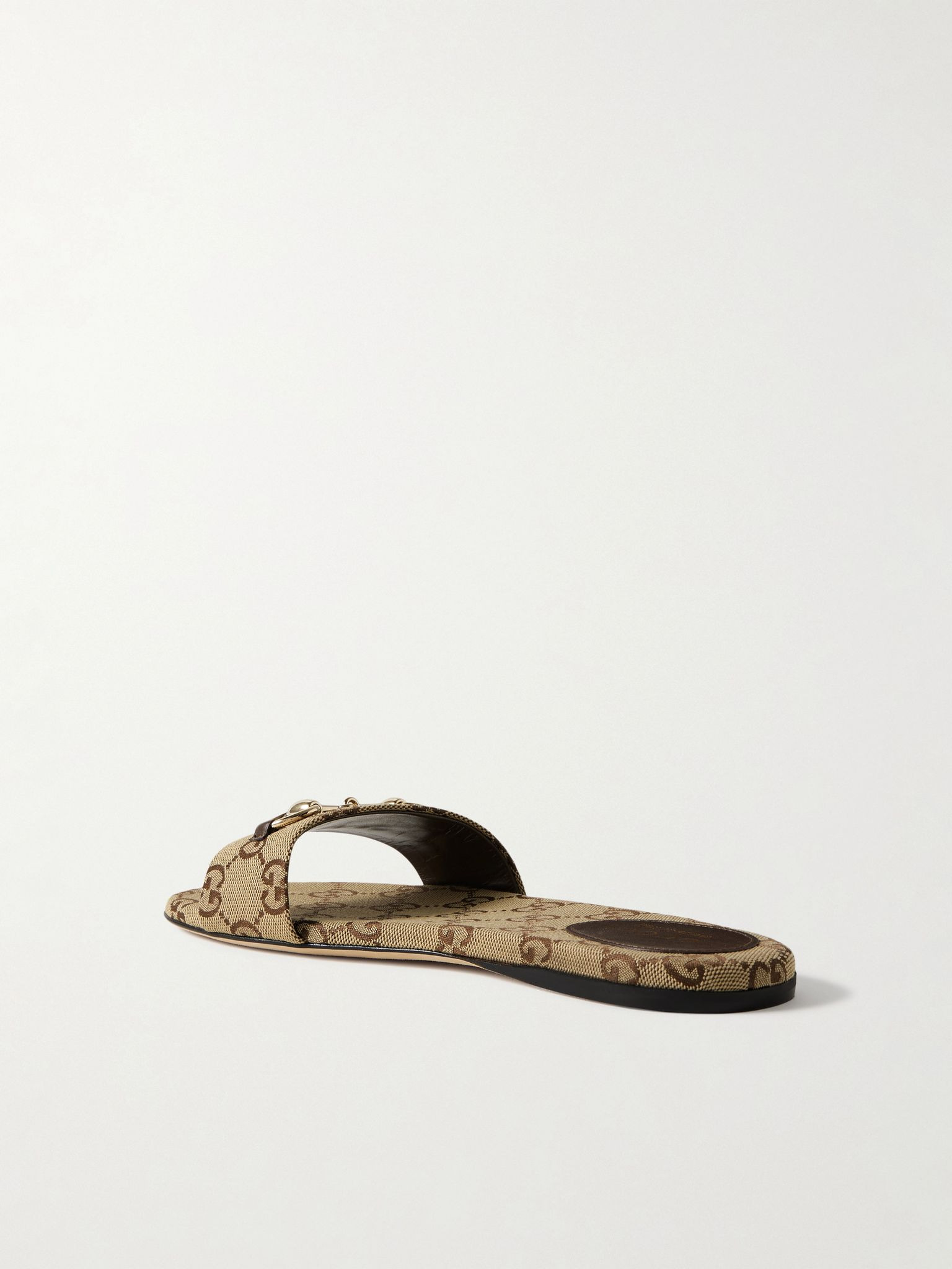 Siaga horsebit-detailed canvas-jacquard slides Brown - 3
