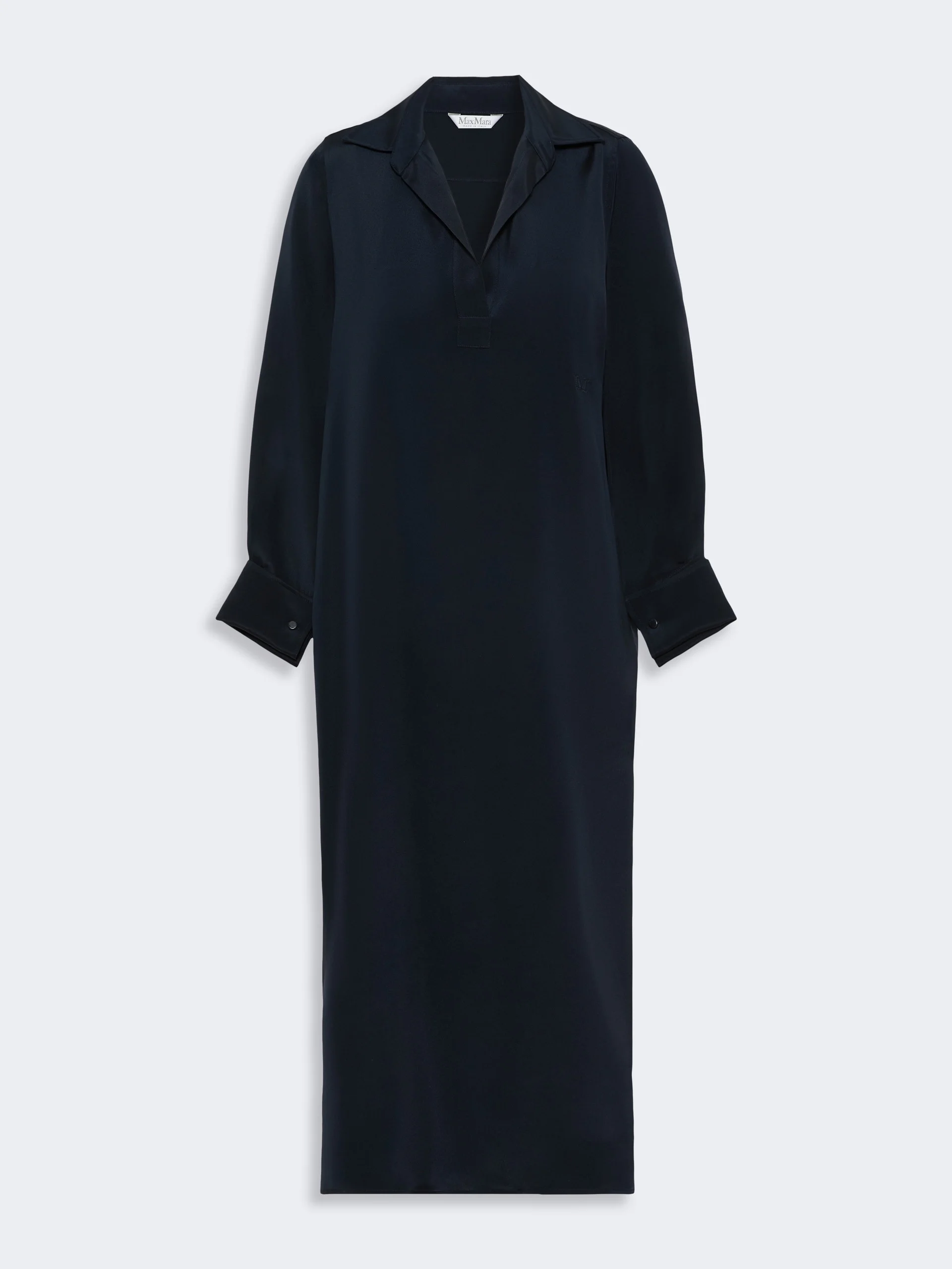 GAMBERO Silk crepe de chine polo dress - ULTRAMARINE - 1